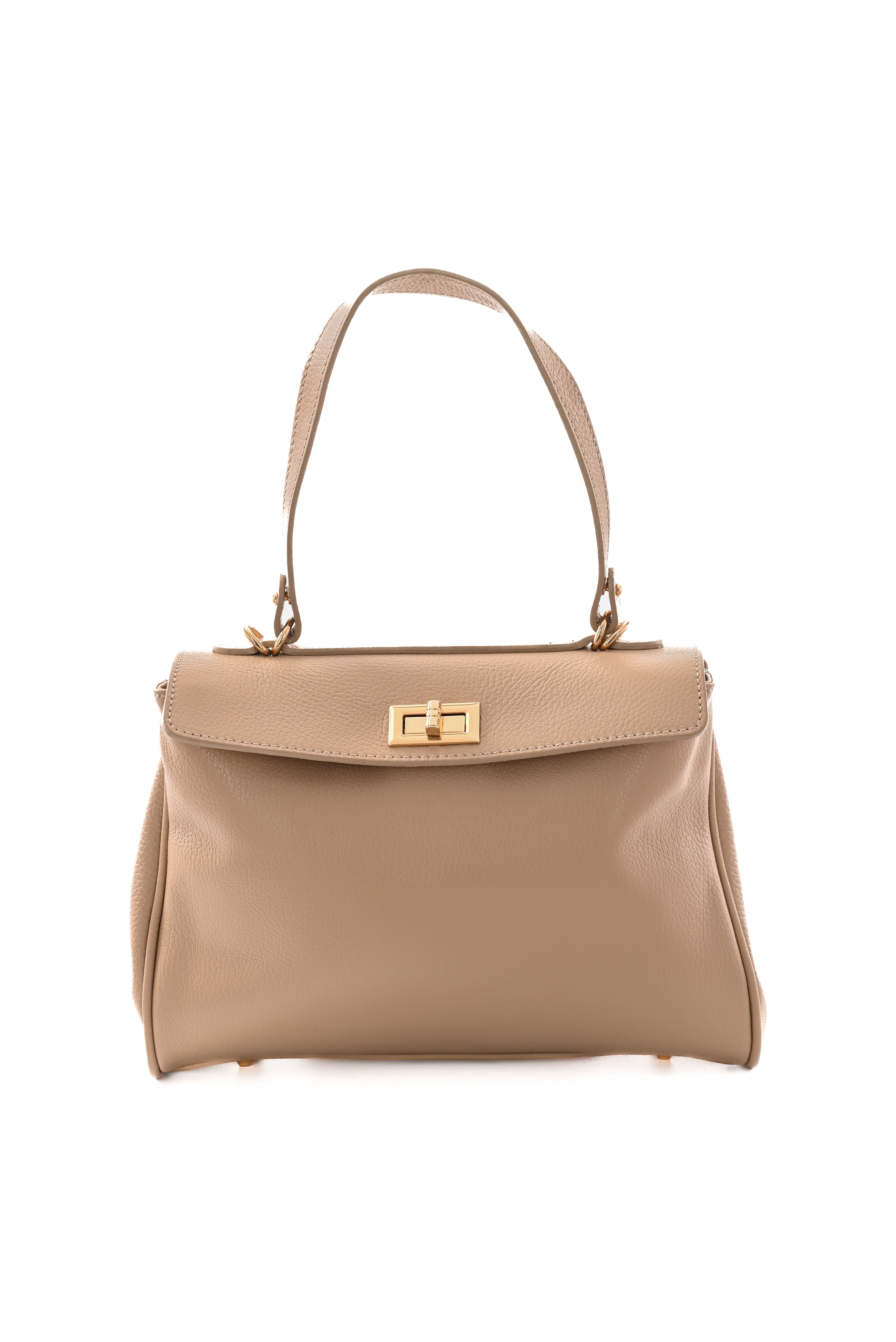 Leren klassieke tas beige