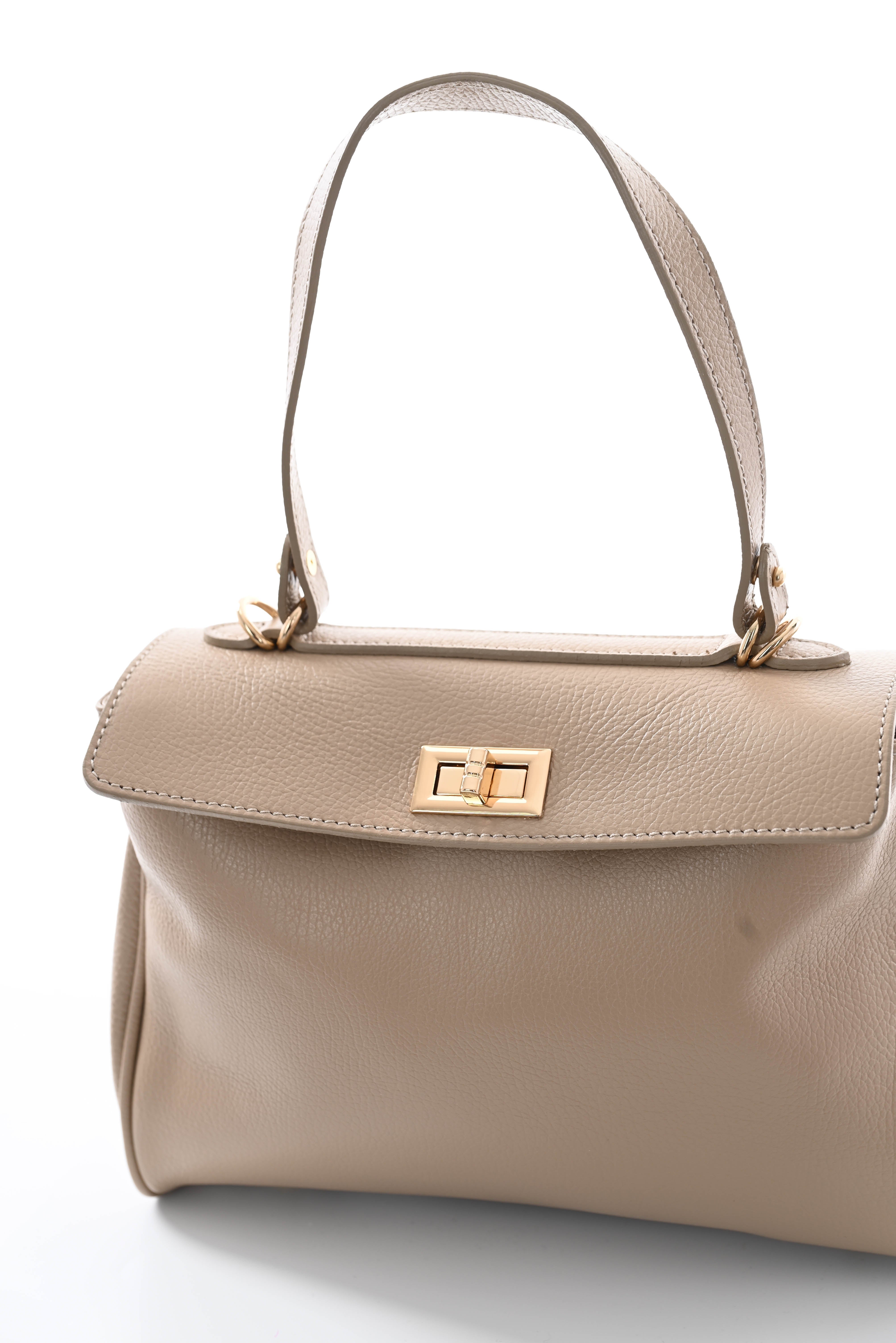 Leren klassieke tas beige