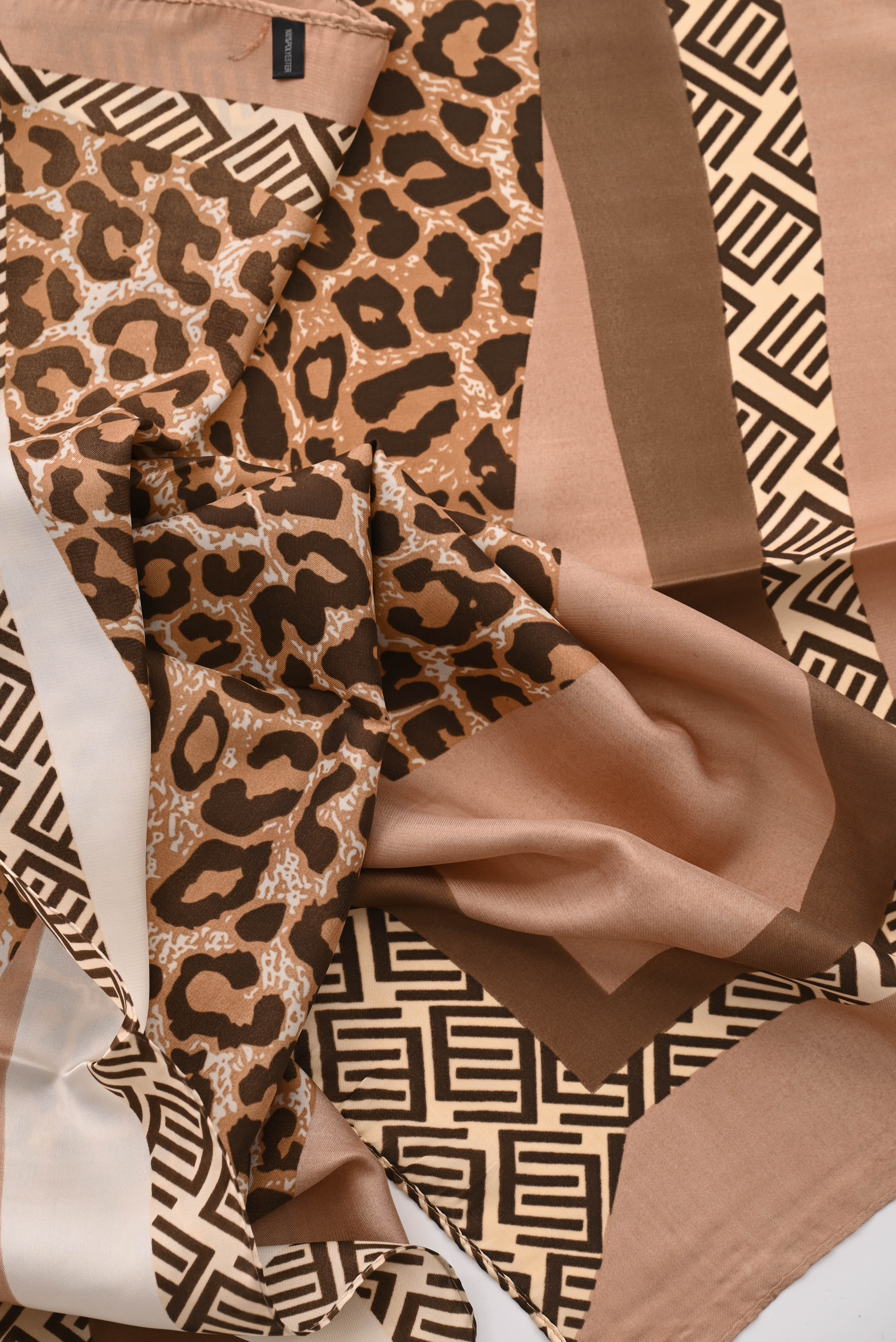 Kort sjaaltje panter/maze beige