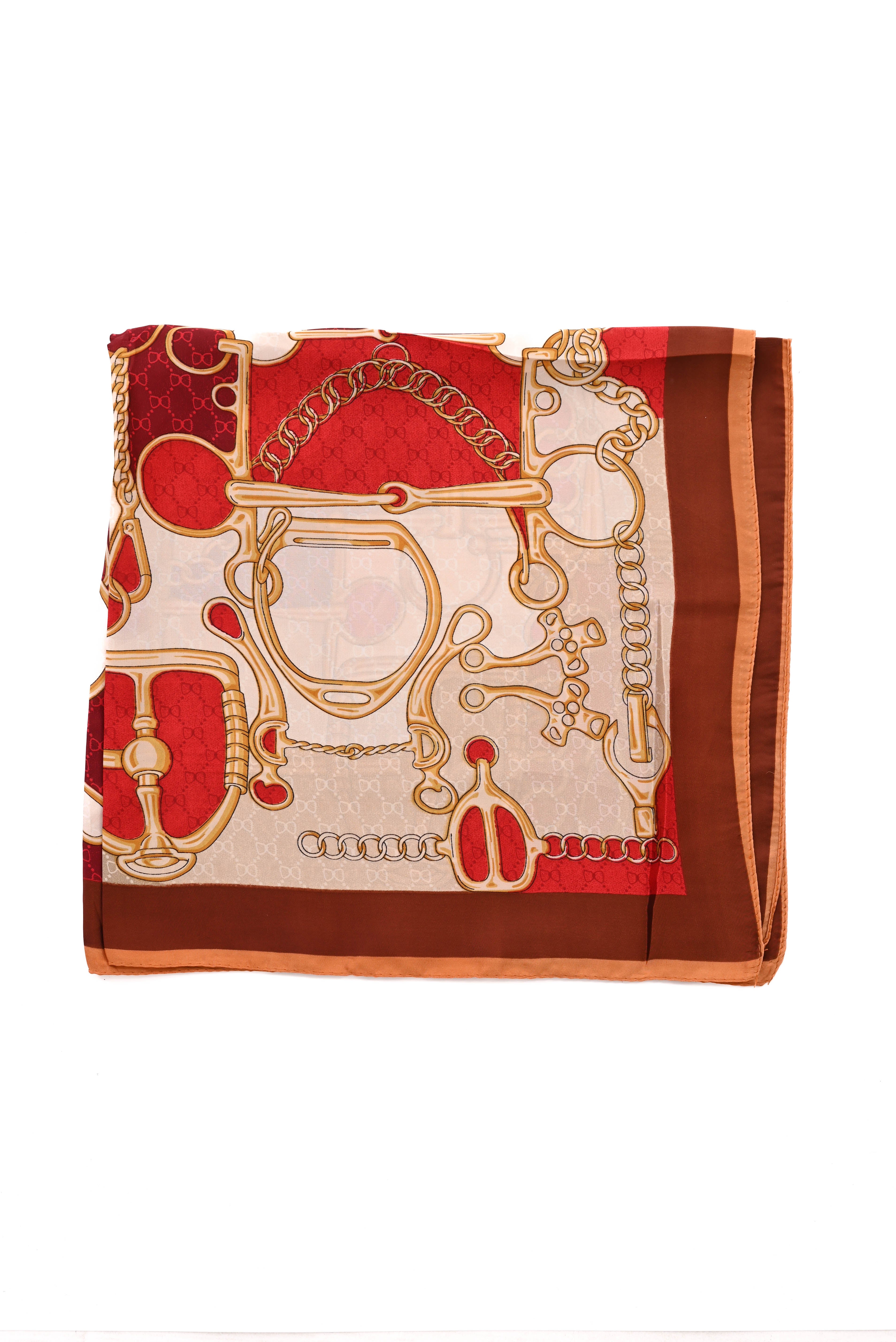 Kort sjaaltje ketting bordeaux