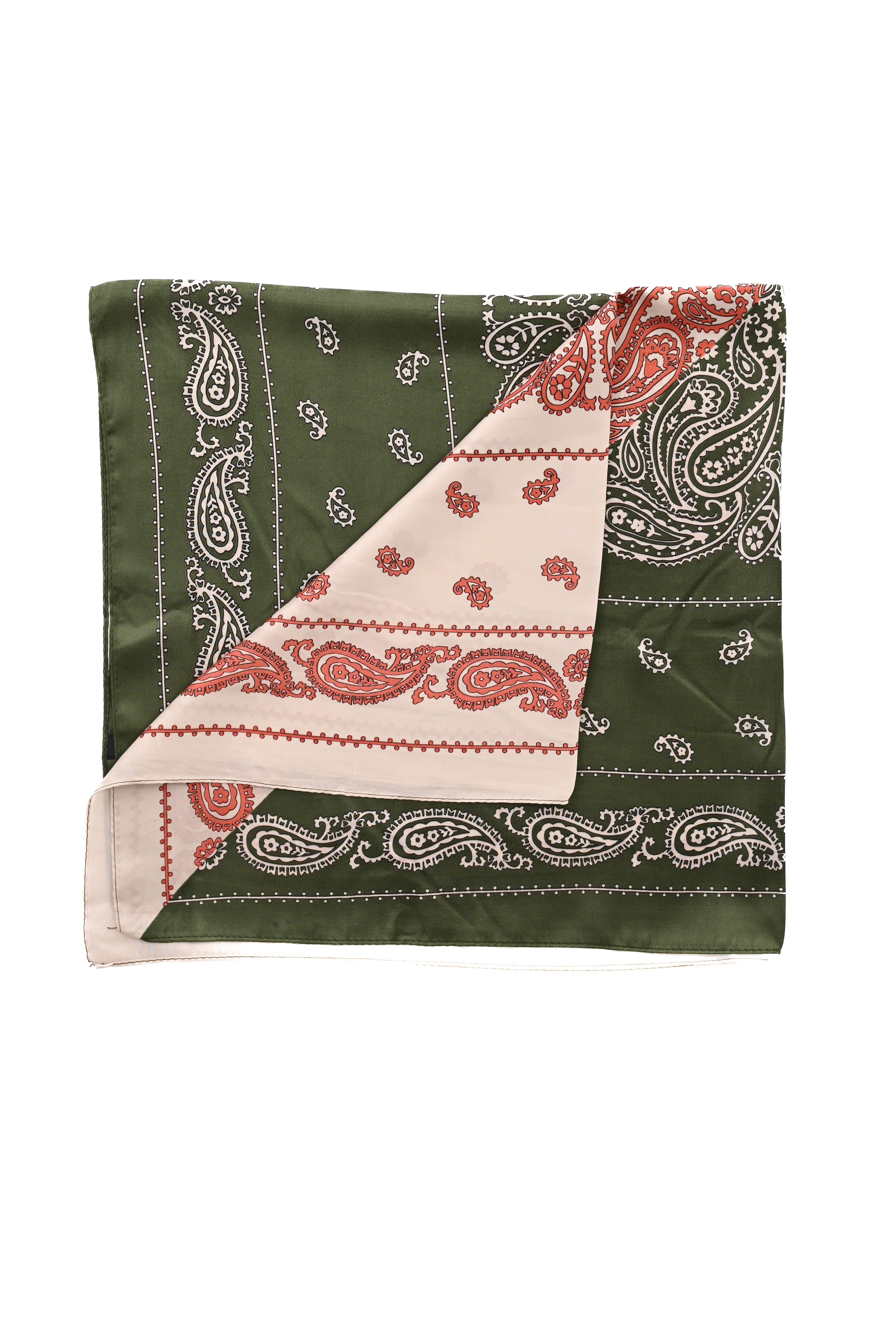 Kort sjaaltje paisley groen