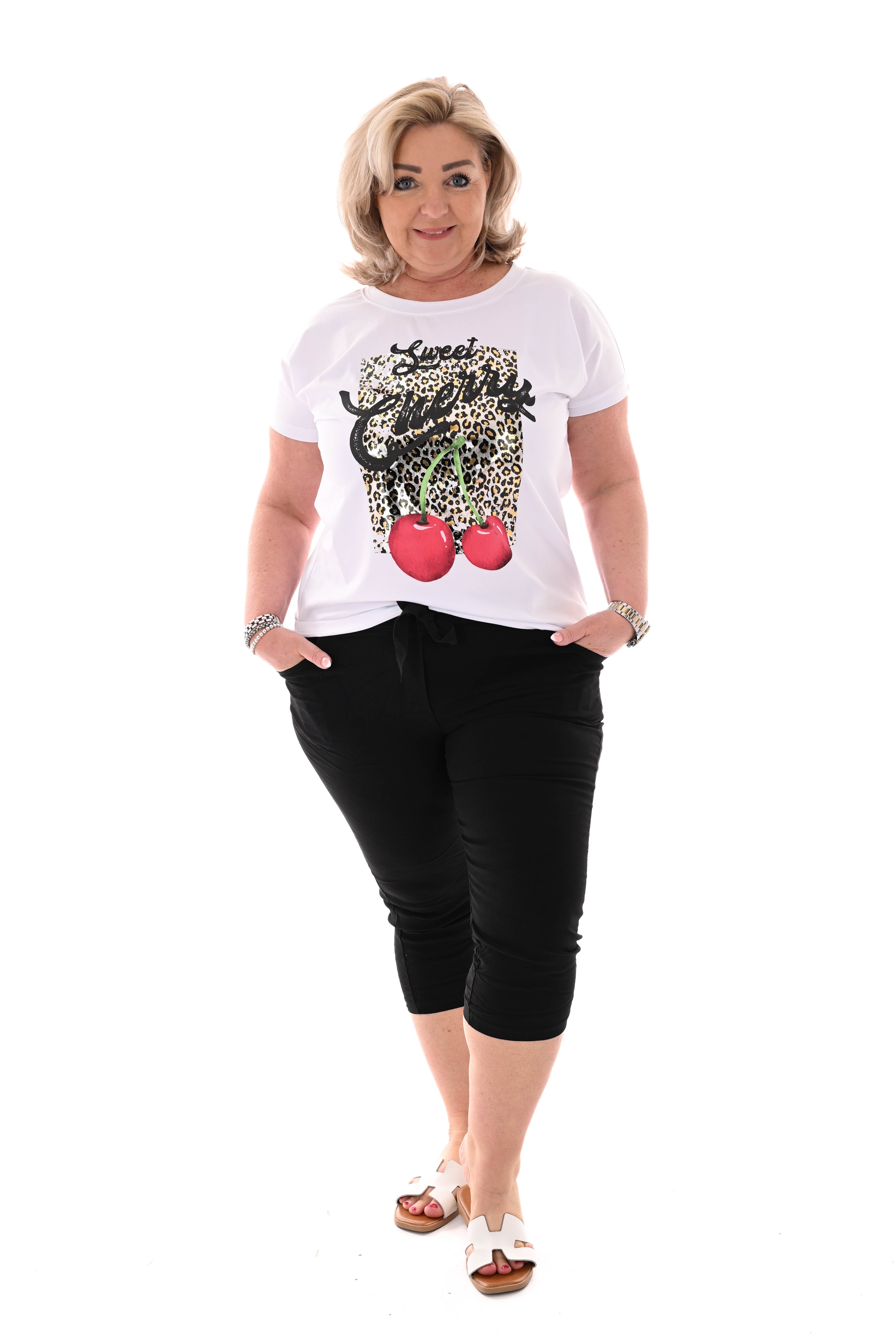 T-shirt sweet cherry zilver
