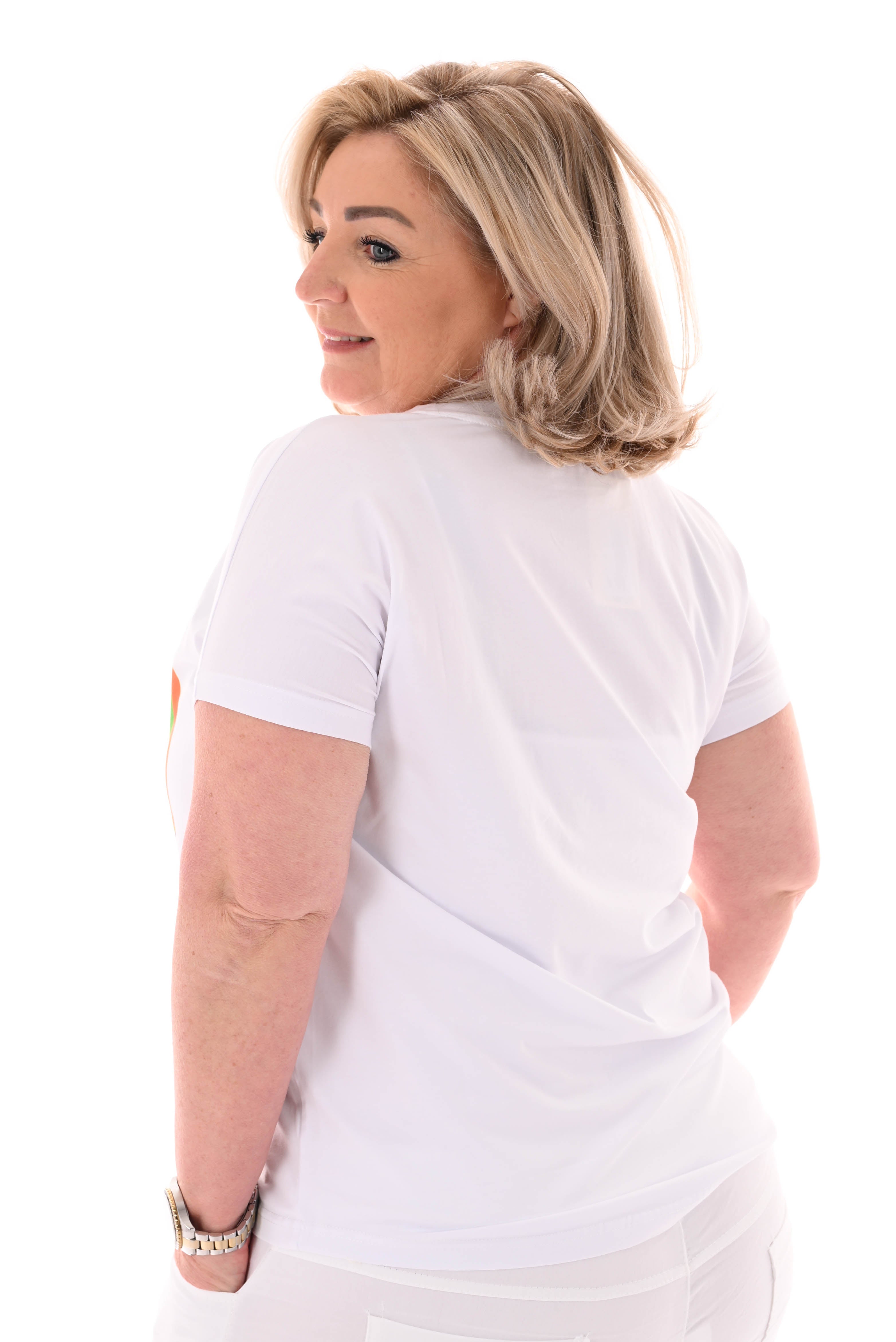 T-shirt graphic print oranje