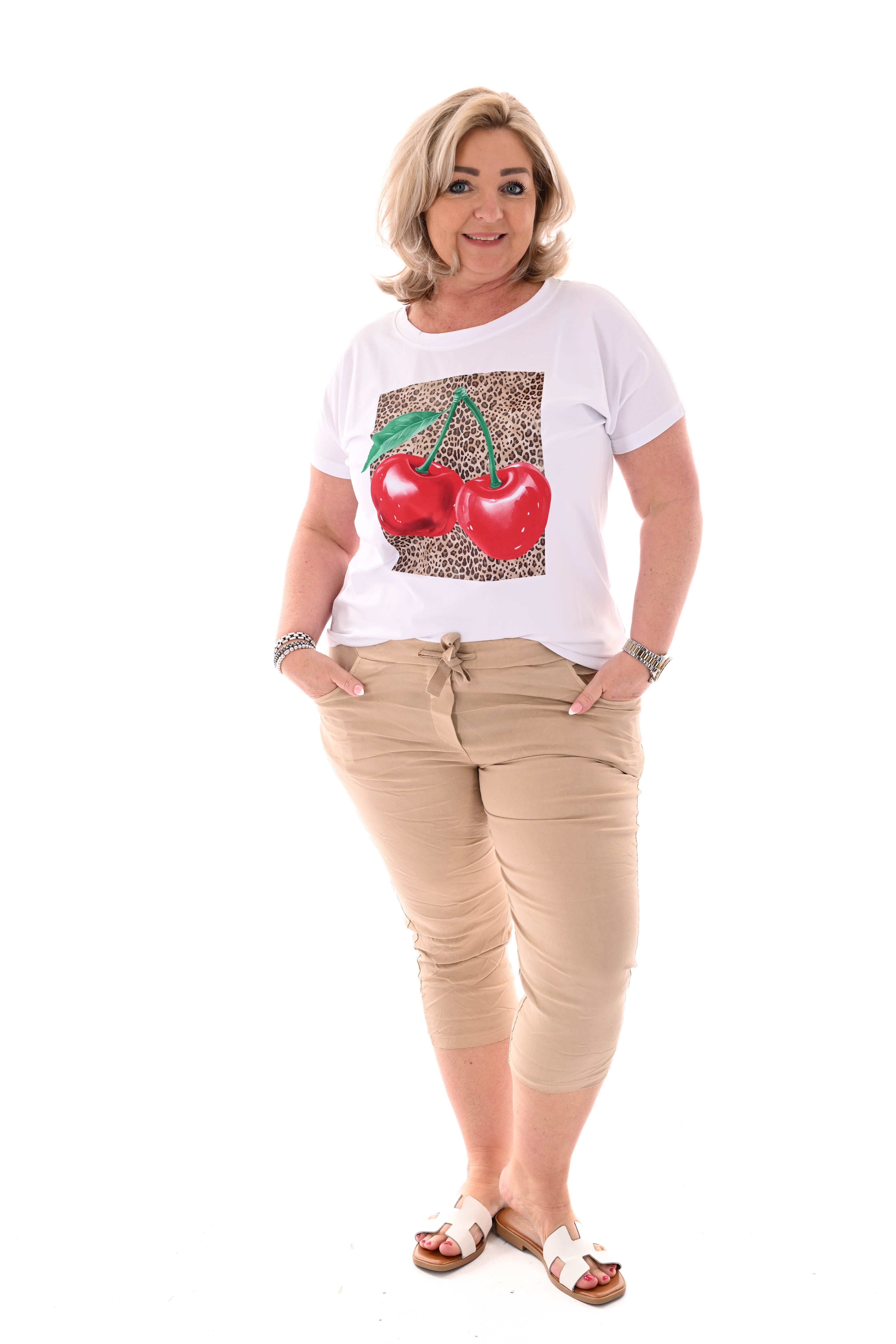 T-shirt panter cherry beige
