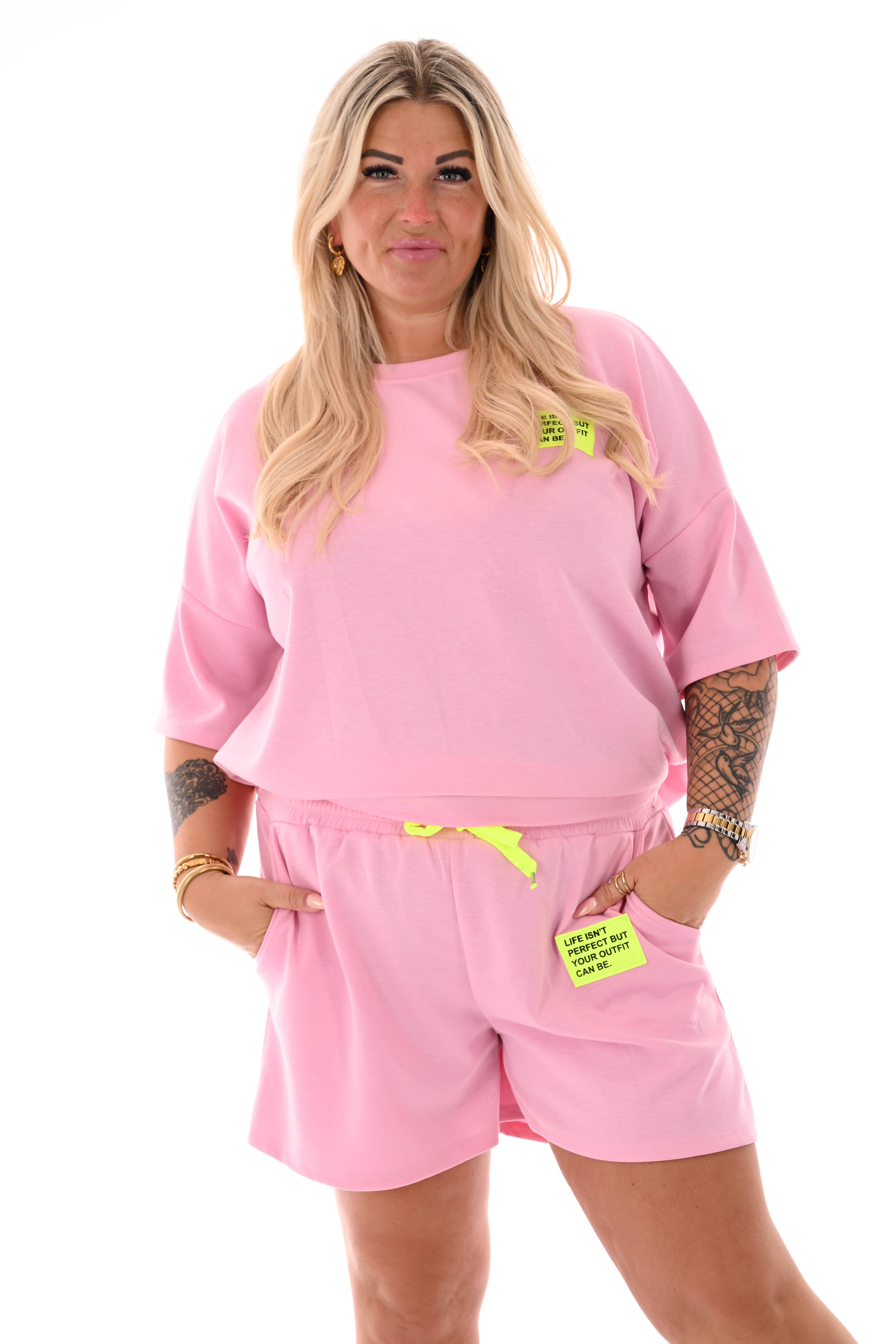 Twinset applicatie uni lichtroze