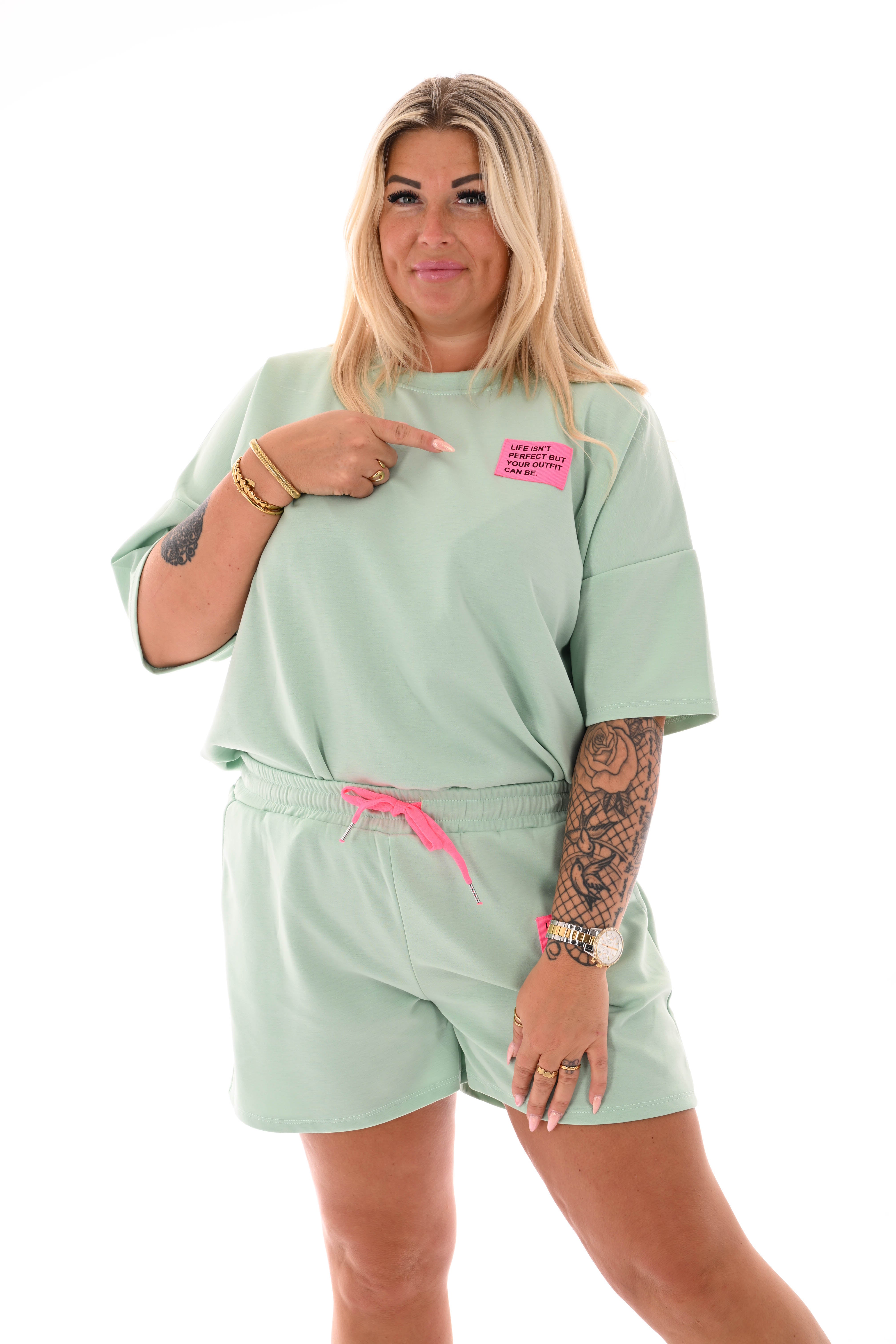 Twinset applicatie uni lichtgroen