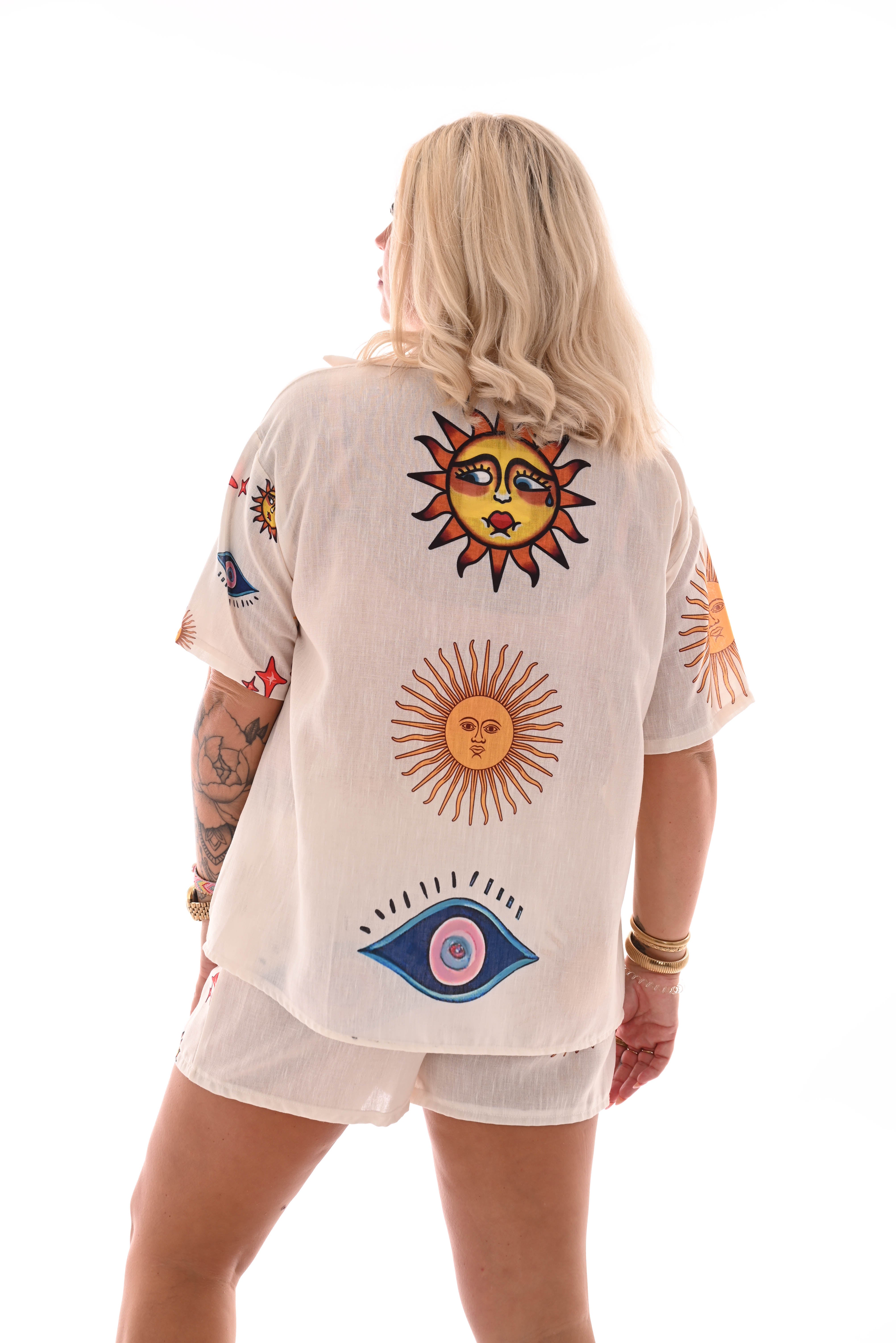 Twinset mix print roomwit/geel