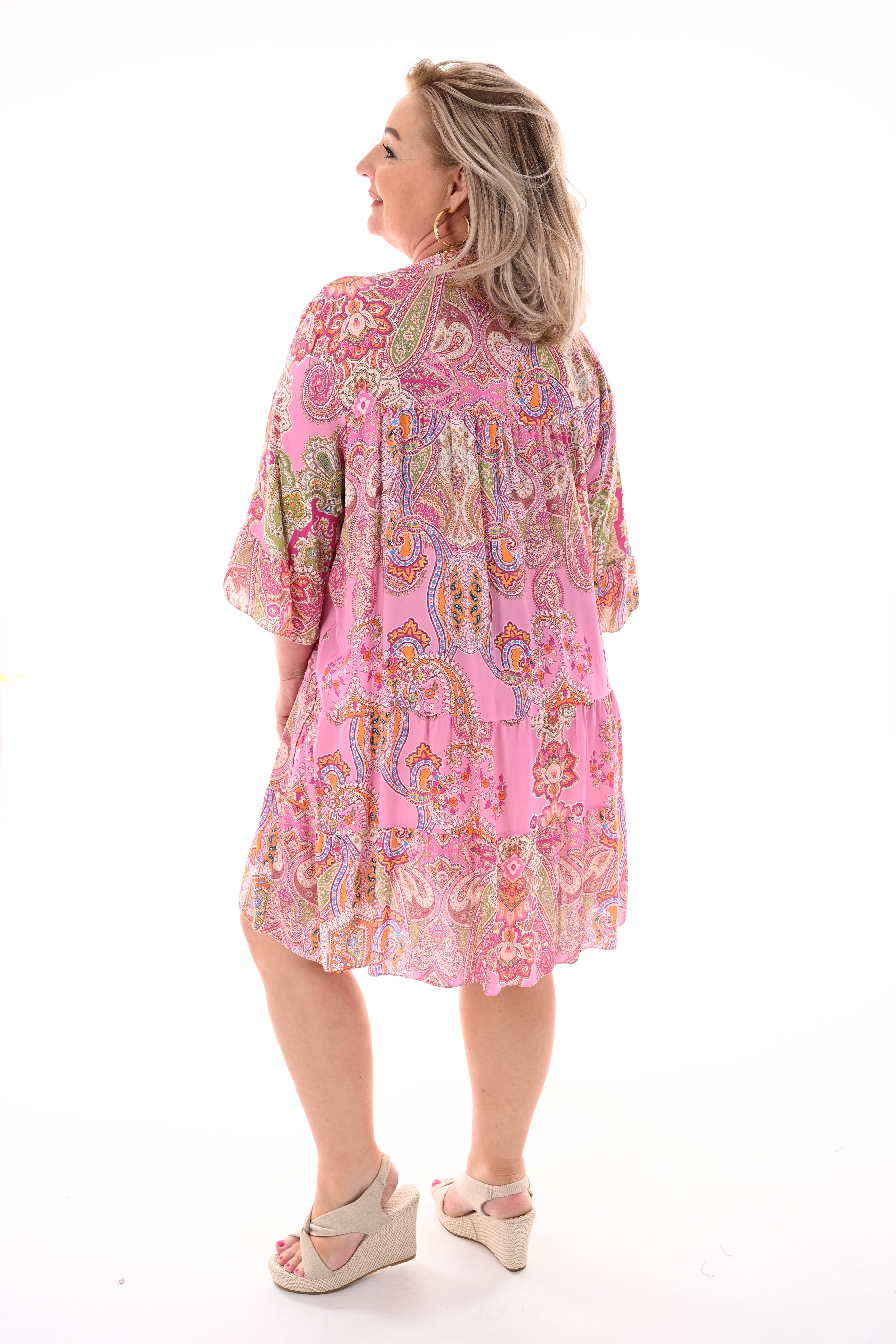 Tuniek paisley lichtroze
