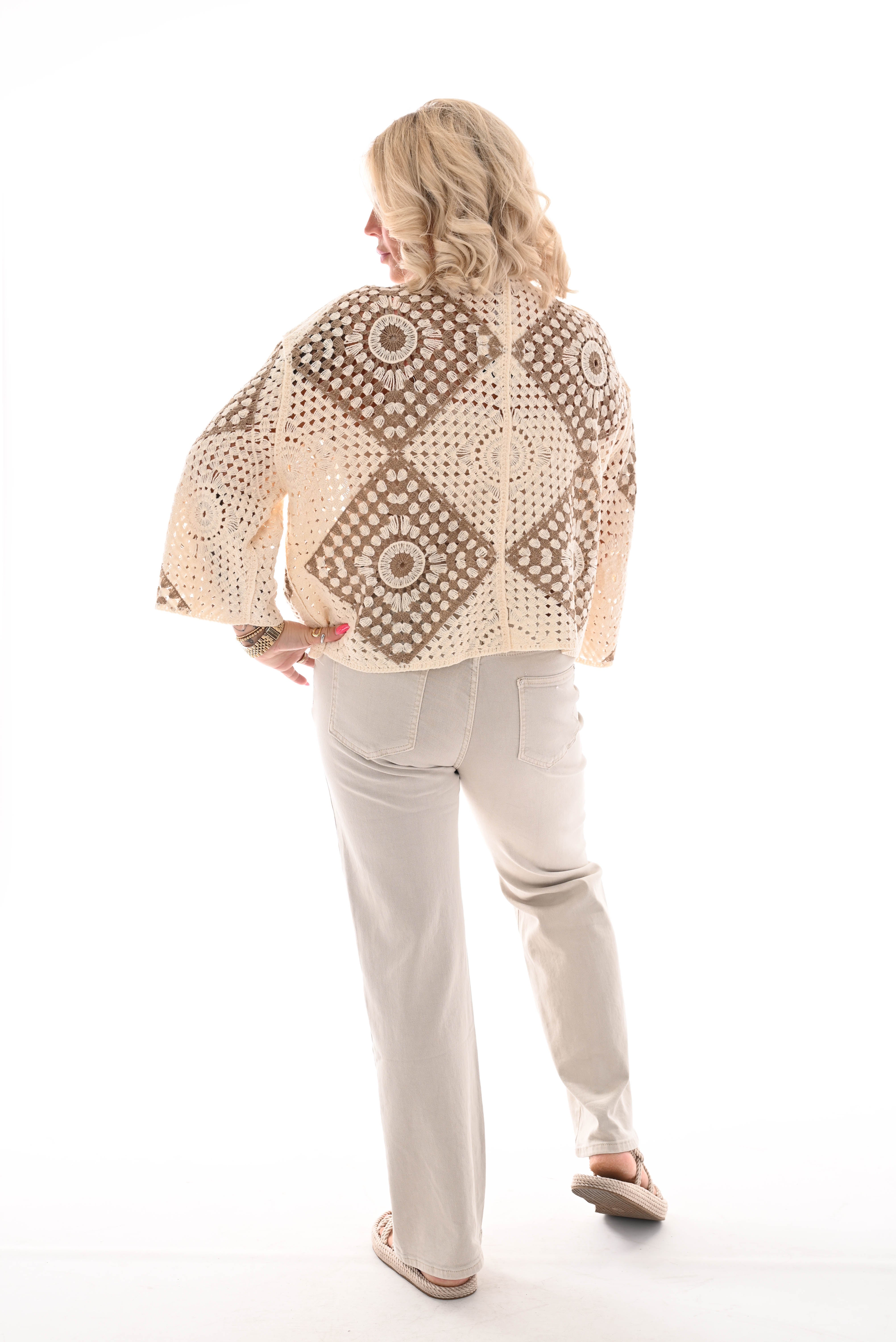 Gehaakt vestje beige