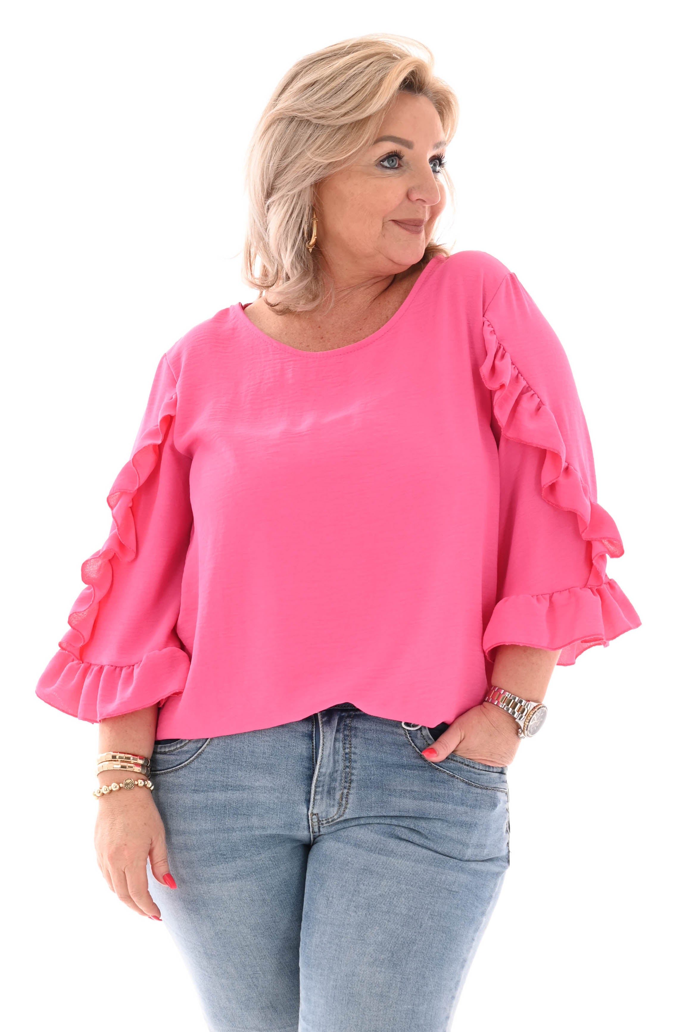 Top ruffles fuchsia
