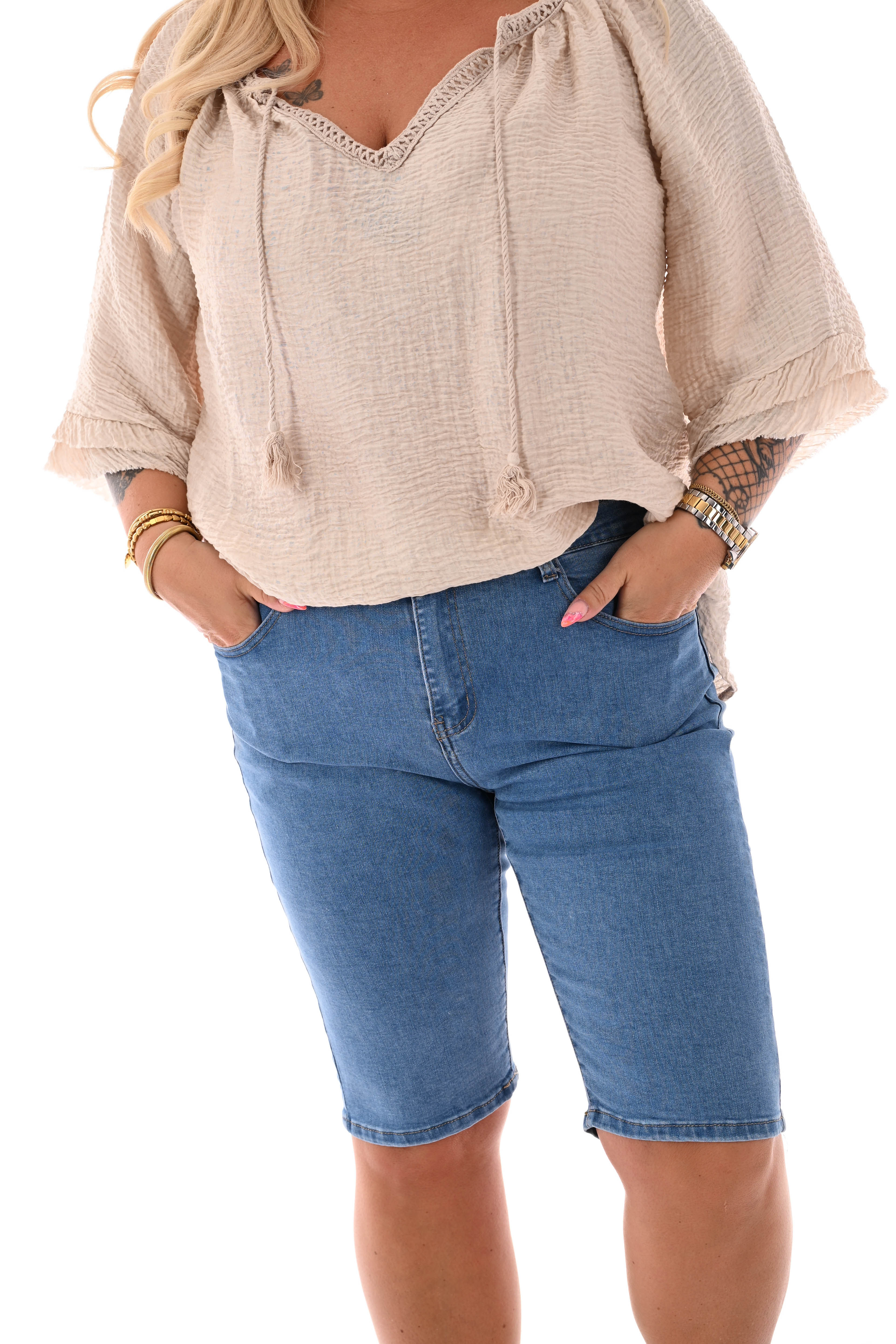 BS jeans bermuda blauw