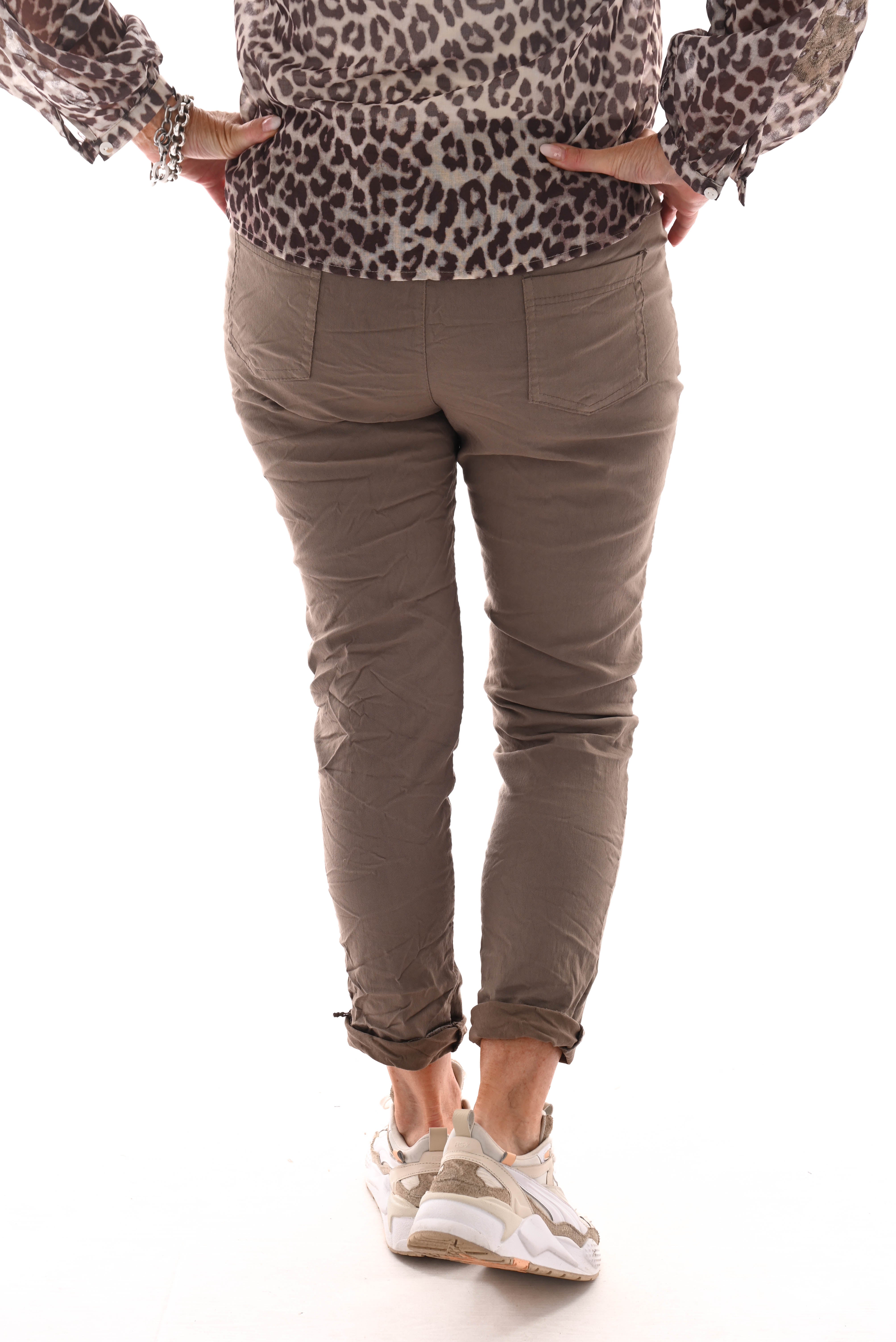 Stretchbroek uni taupe