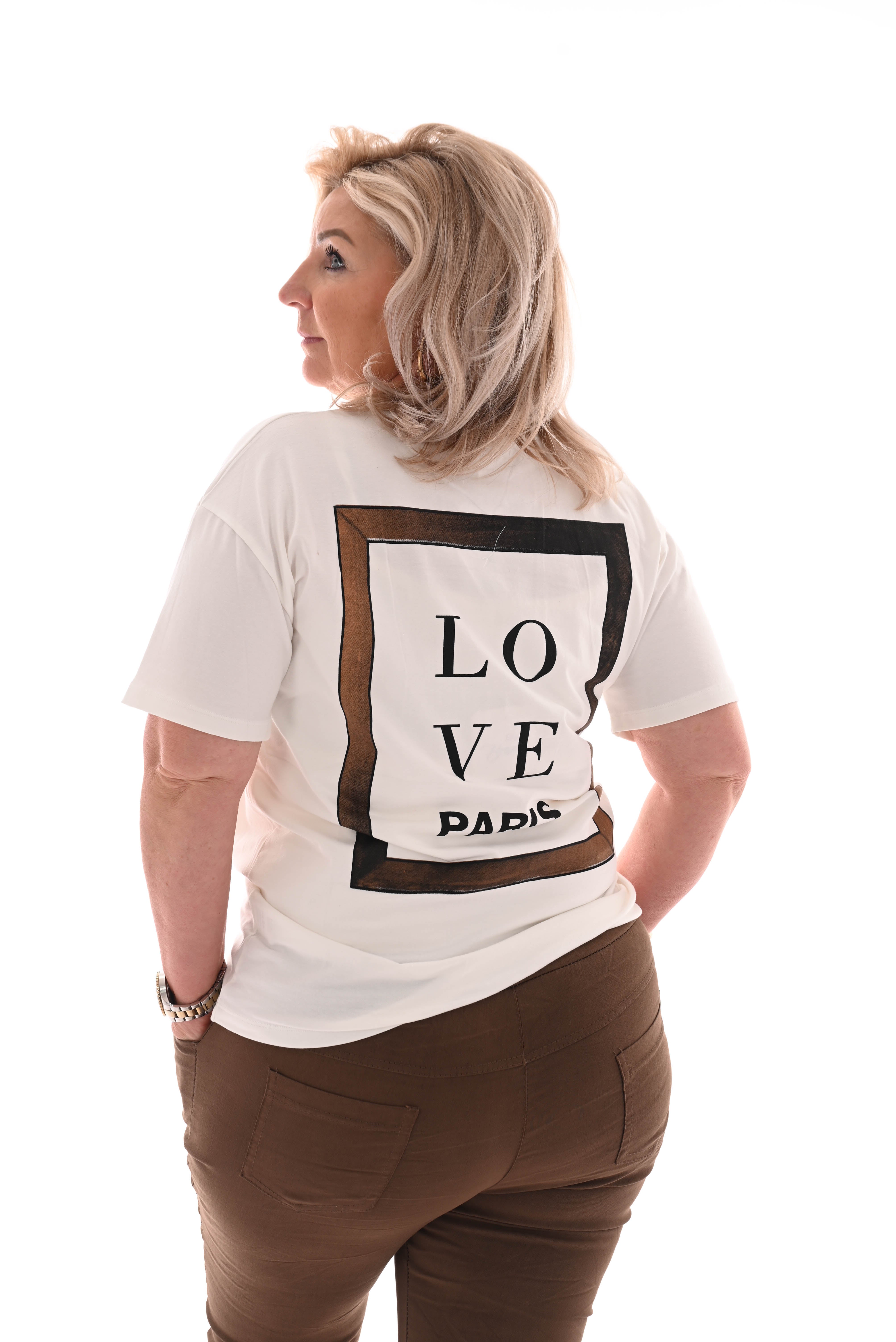 T-shirt love paris roomwit/goud