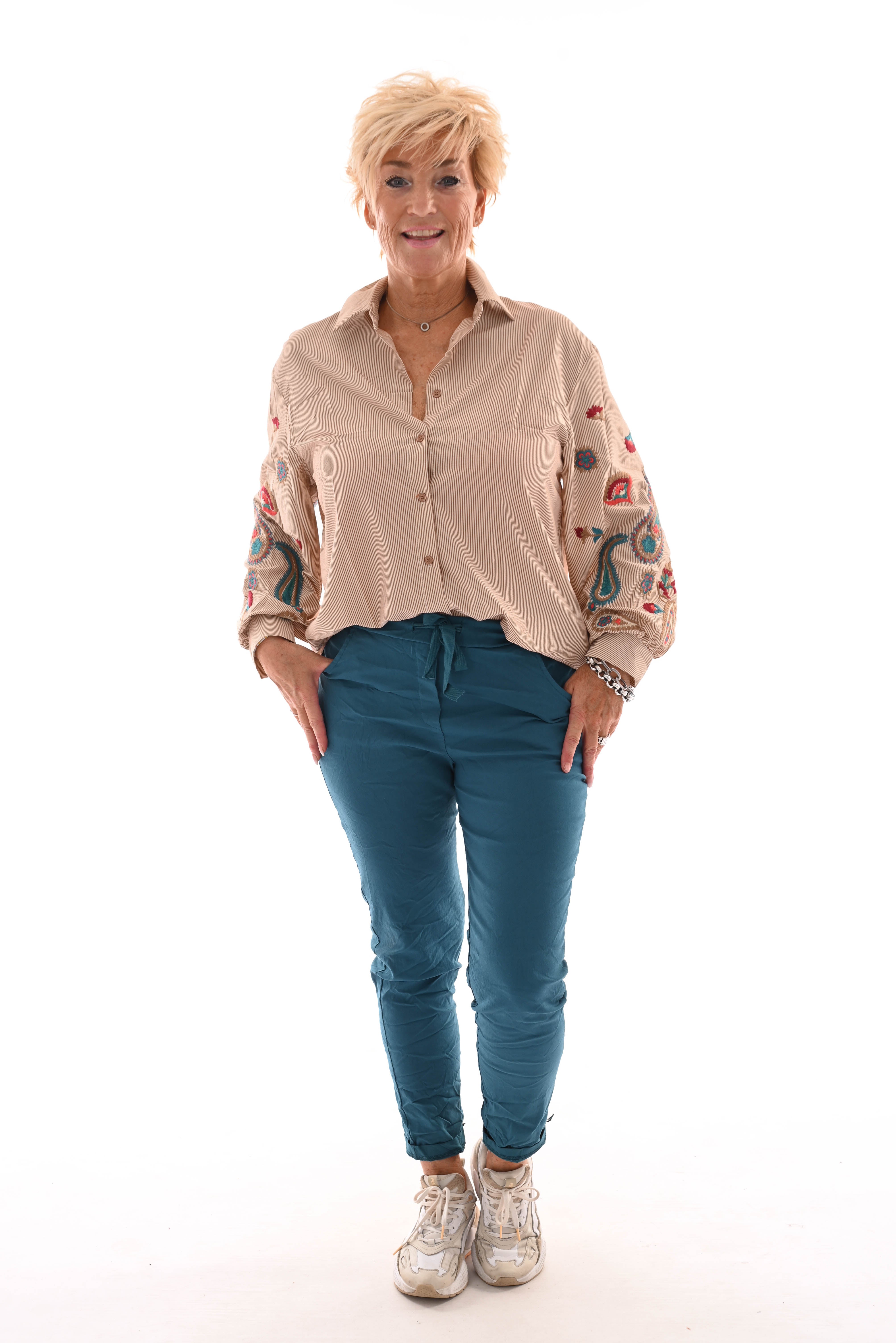 Stretchbroek uni petrol