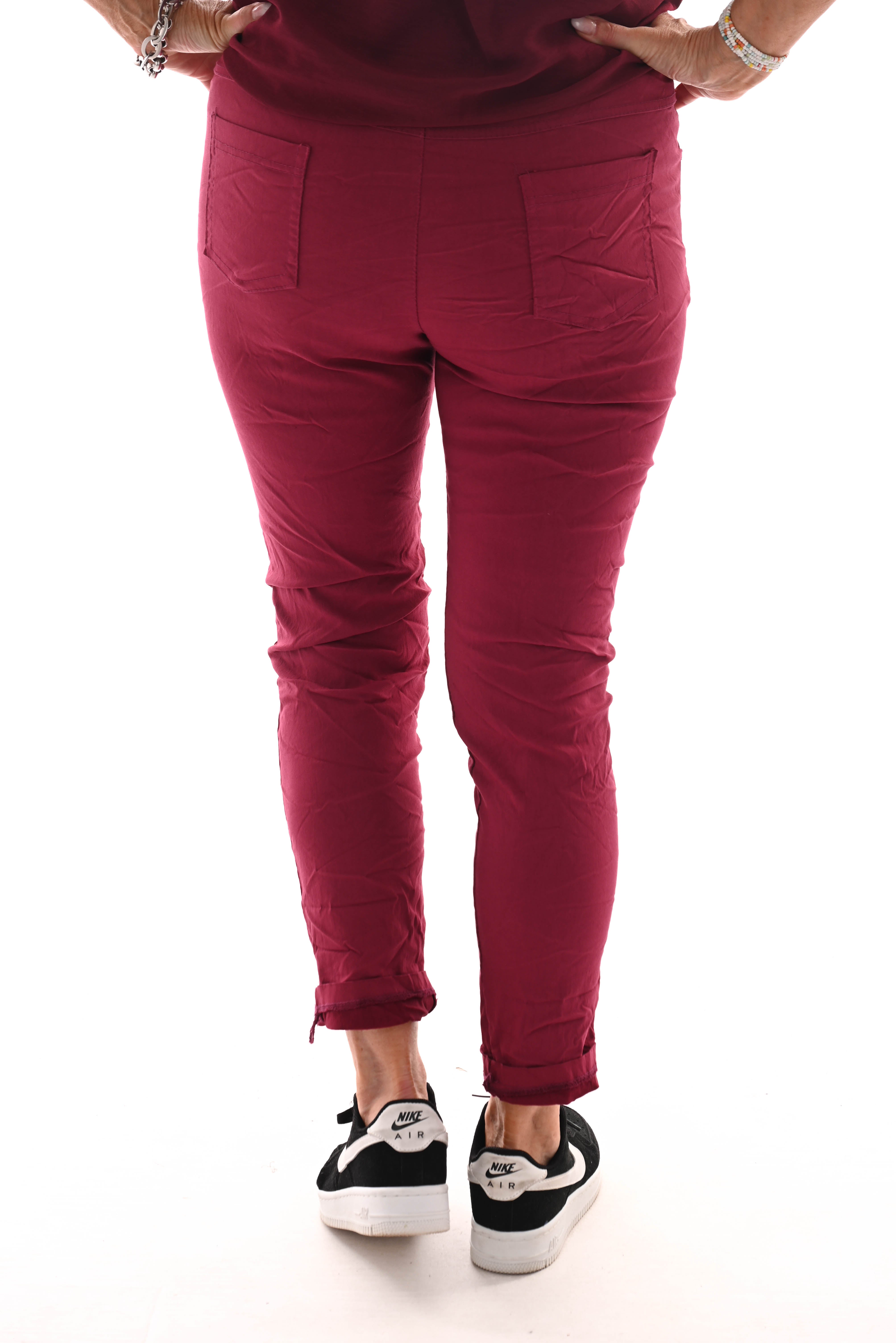 Stretchbroek uni bordeaux