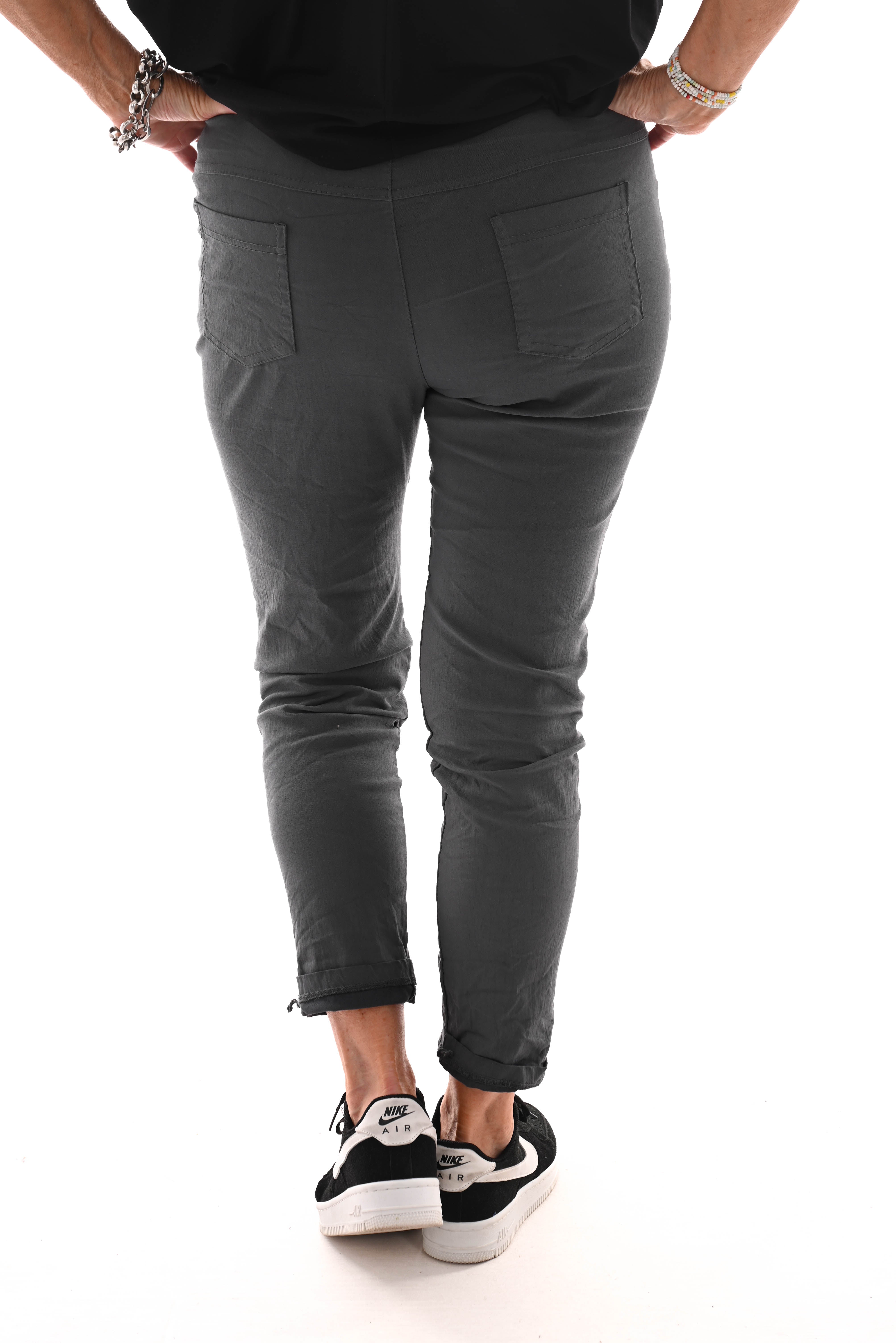 Stretchbroek uni blauwgrijs