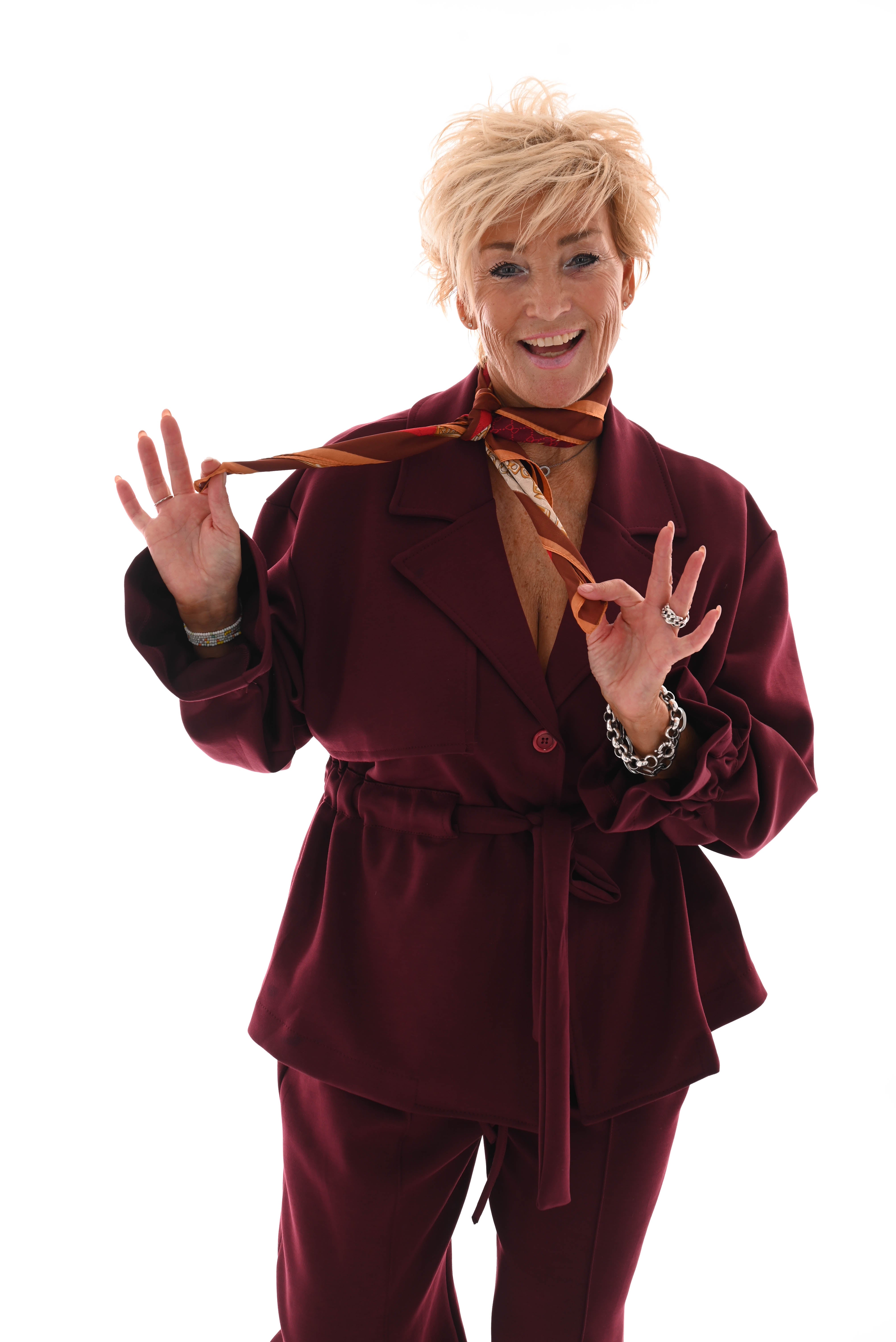 Kort sjaaltje ketting bordeaux