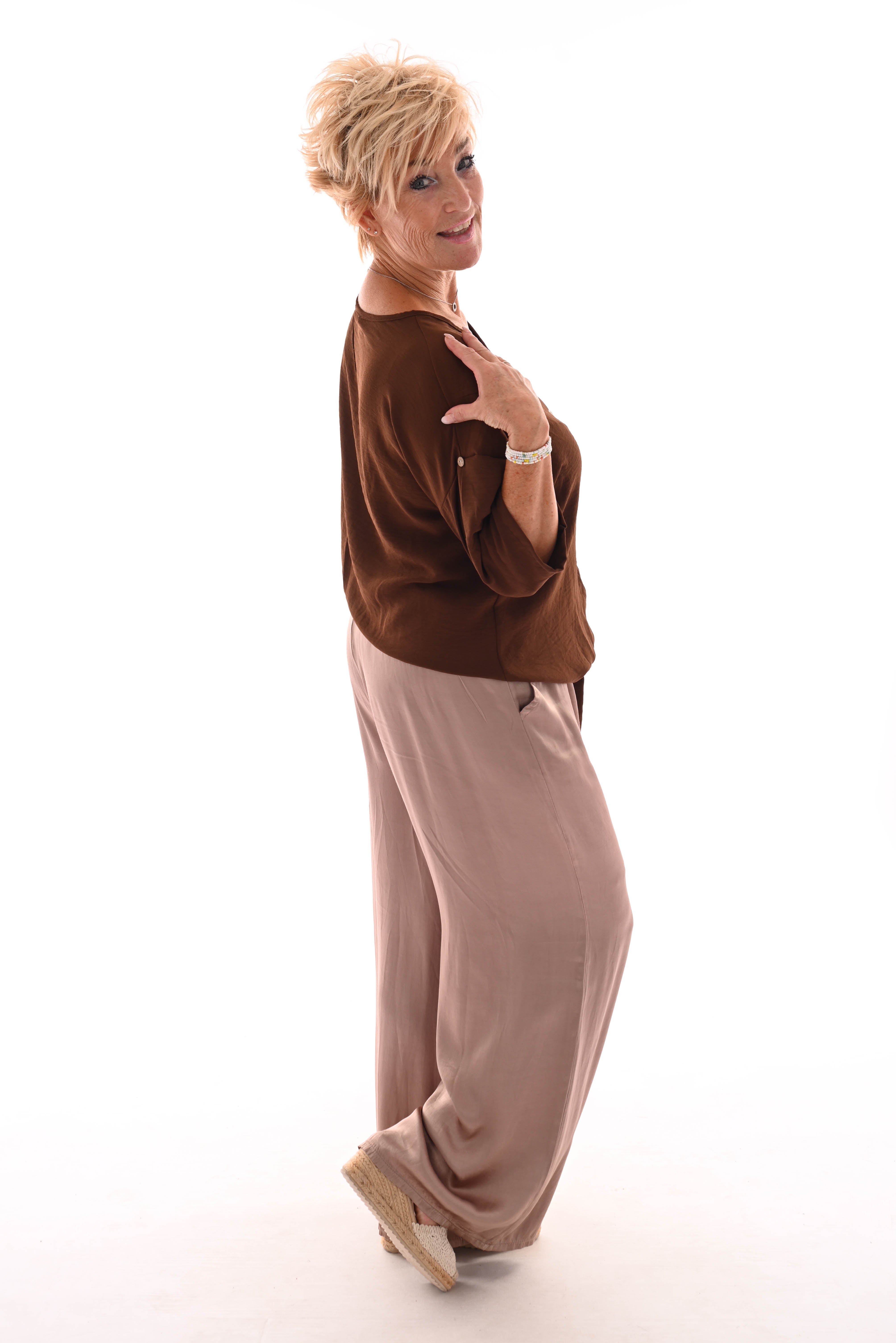 Top knoopjes met knoop bruin