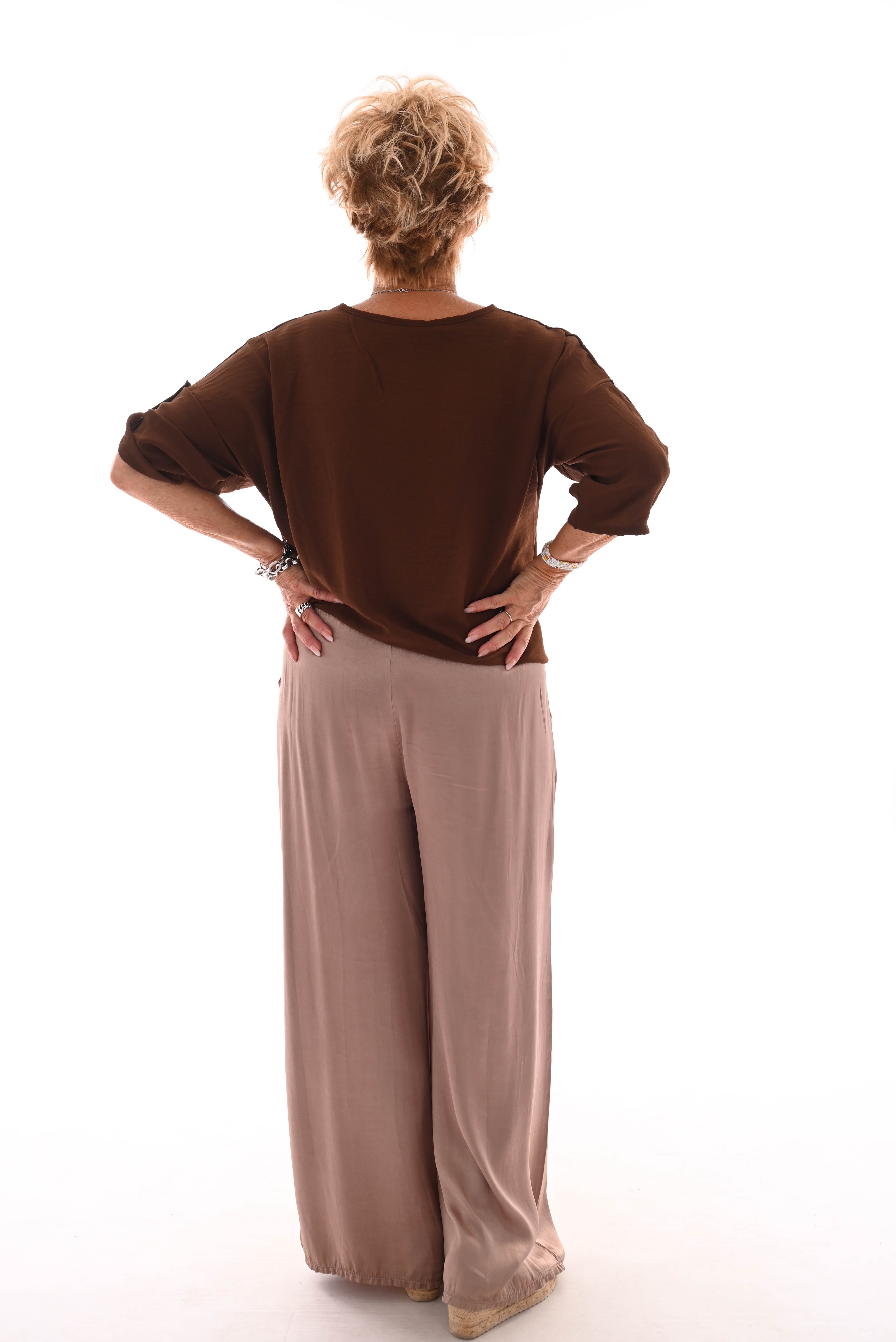 Top knoopjes met knoop bruin