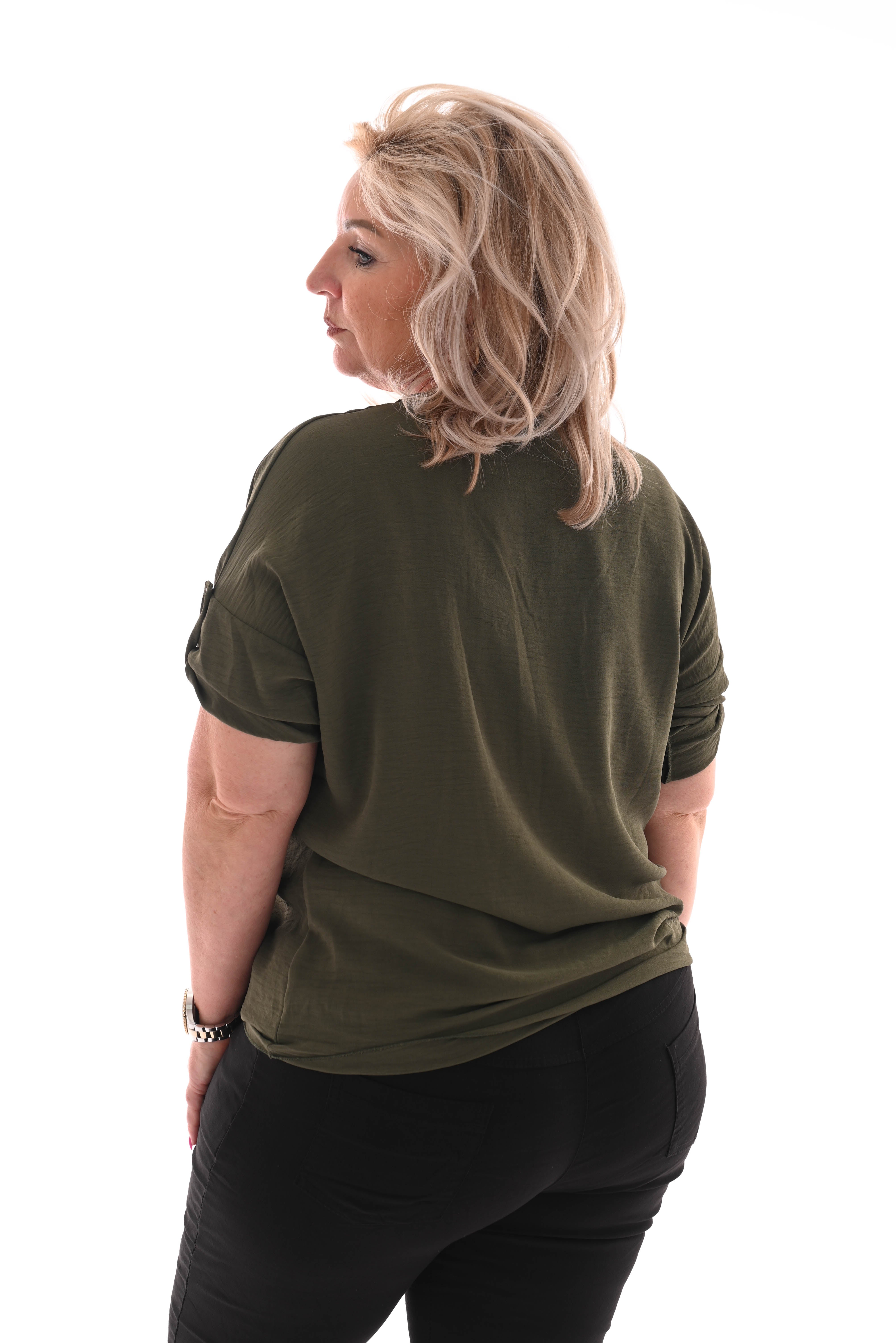 Top knoopjes met knoop groen
