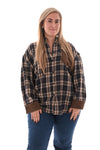 Geruite houthakkersblouse marineblauw