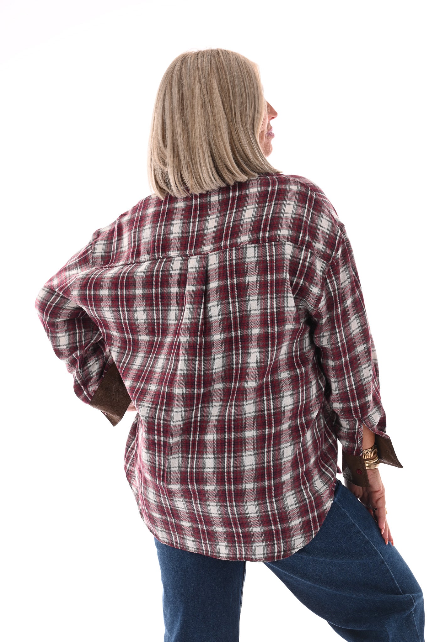 Geruite houthakkersblouse bordeaux