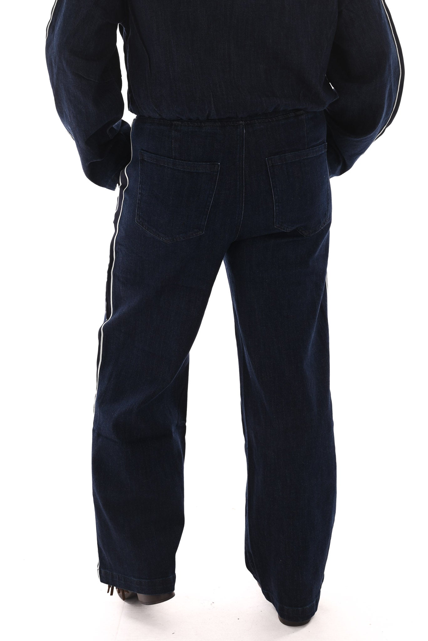 Tweedelig spijker pak gestreepte bies donkerblauw