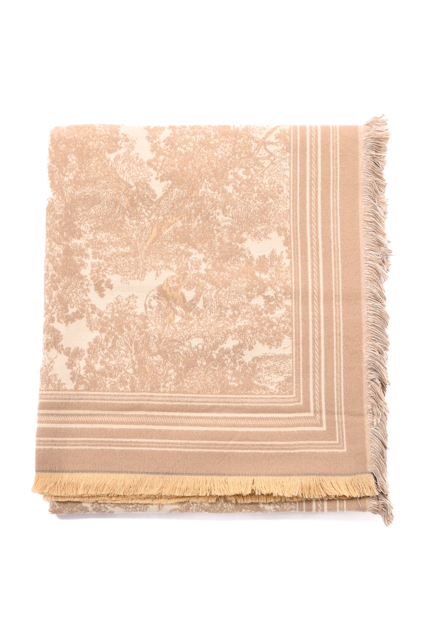 Sjaal Toile de Jouy beige