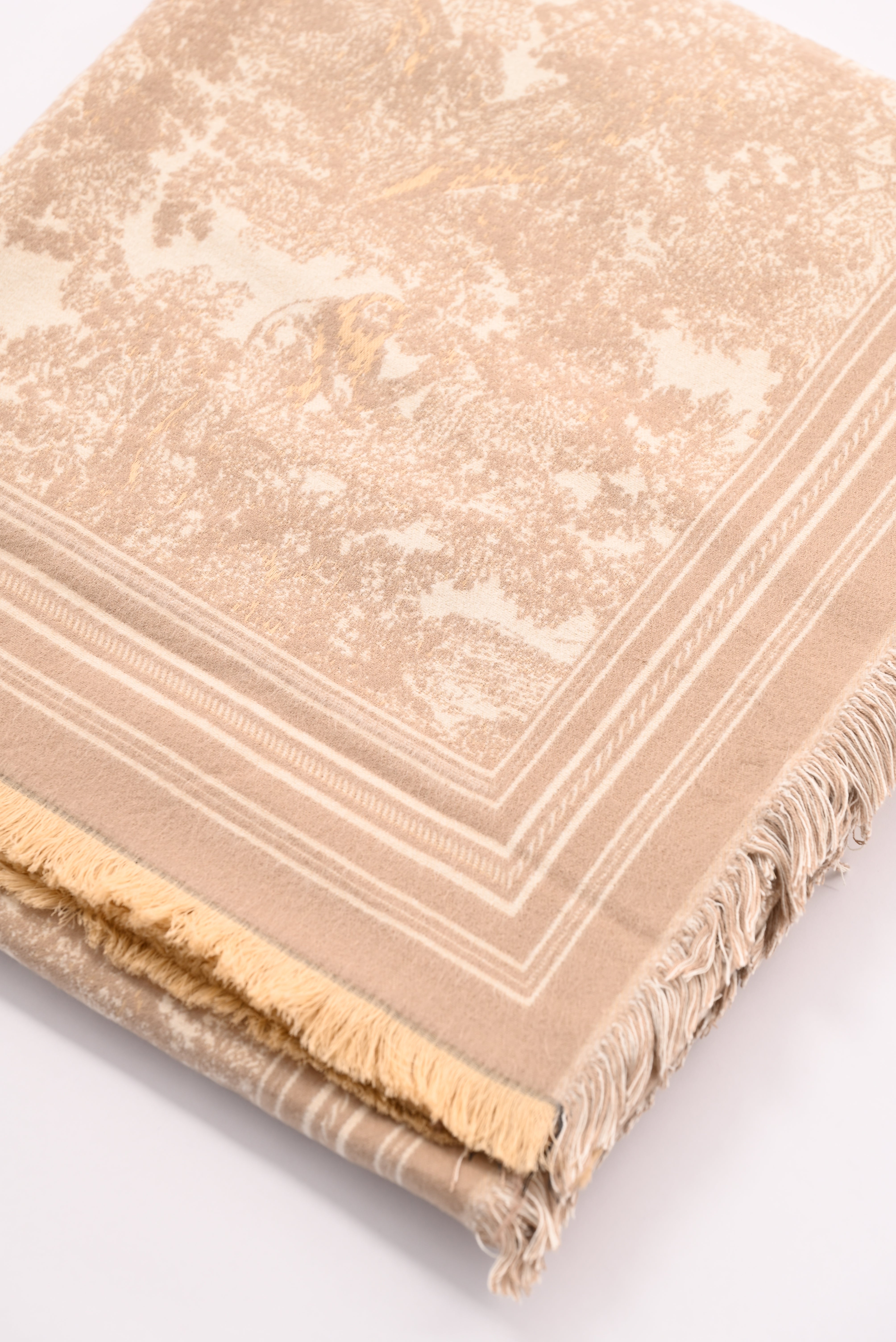 Sjaal Toile de Jouy beige