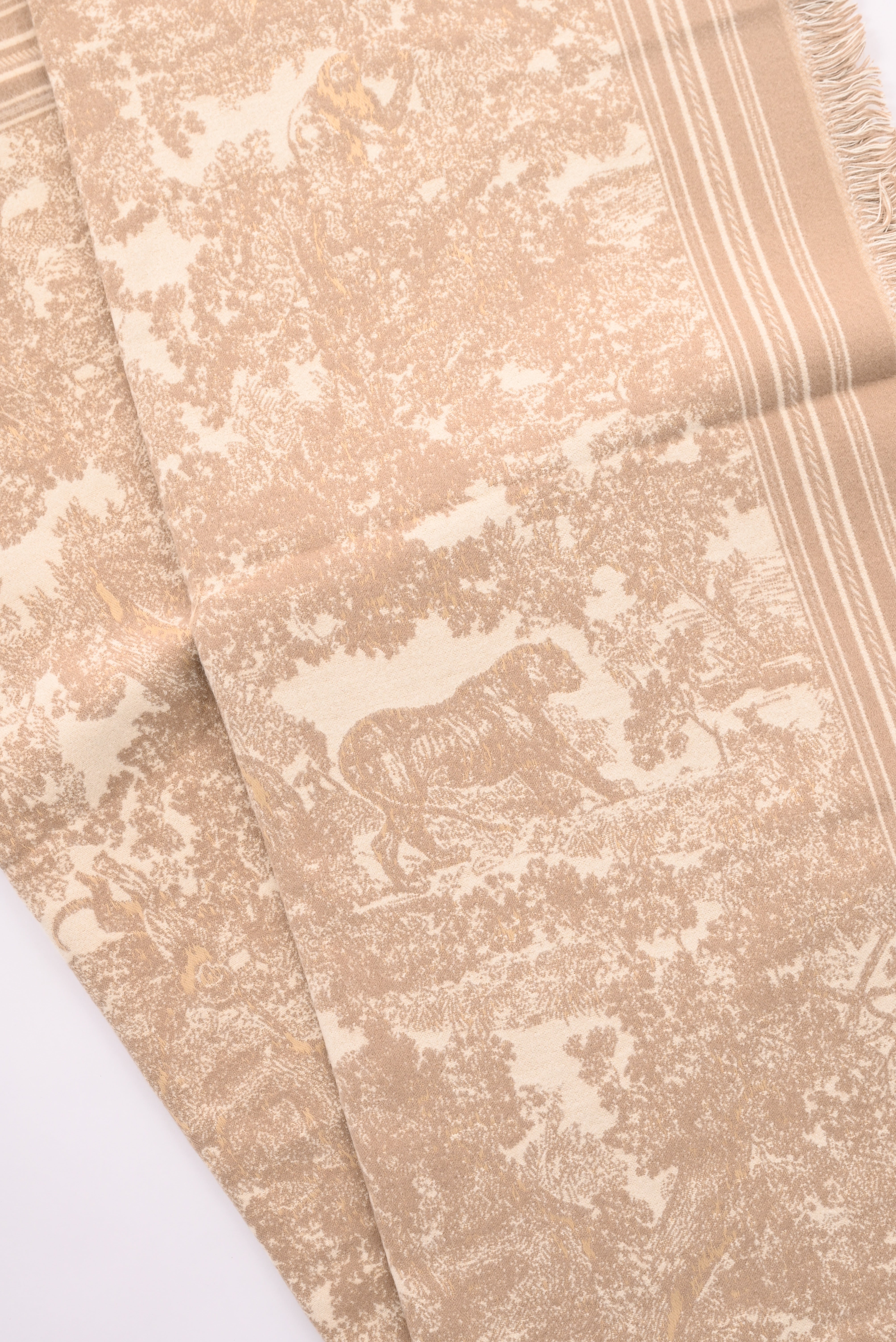 Sjaal Toile de Jouy beige