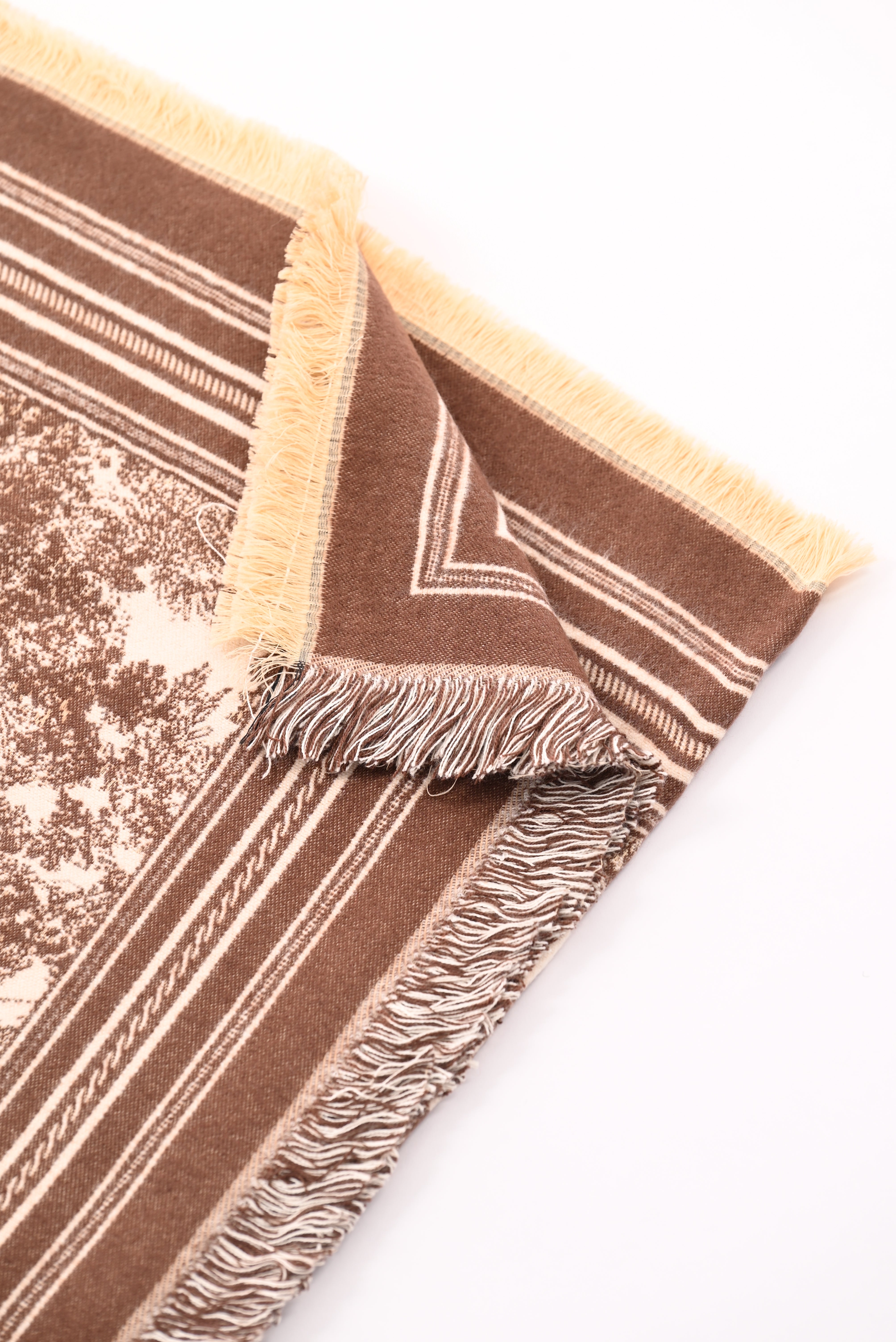 Sjaal Toile de Jouy bruin