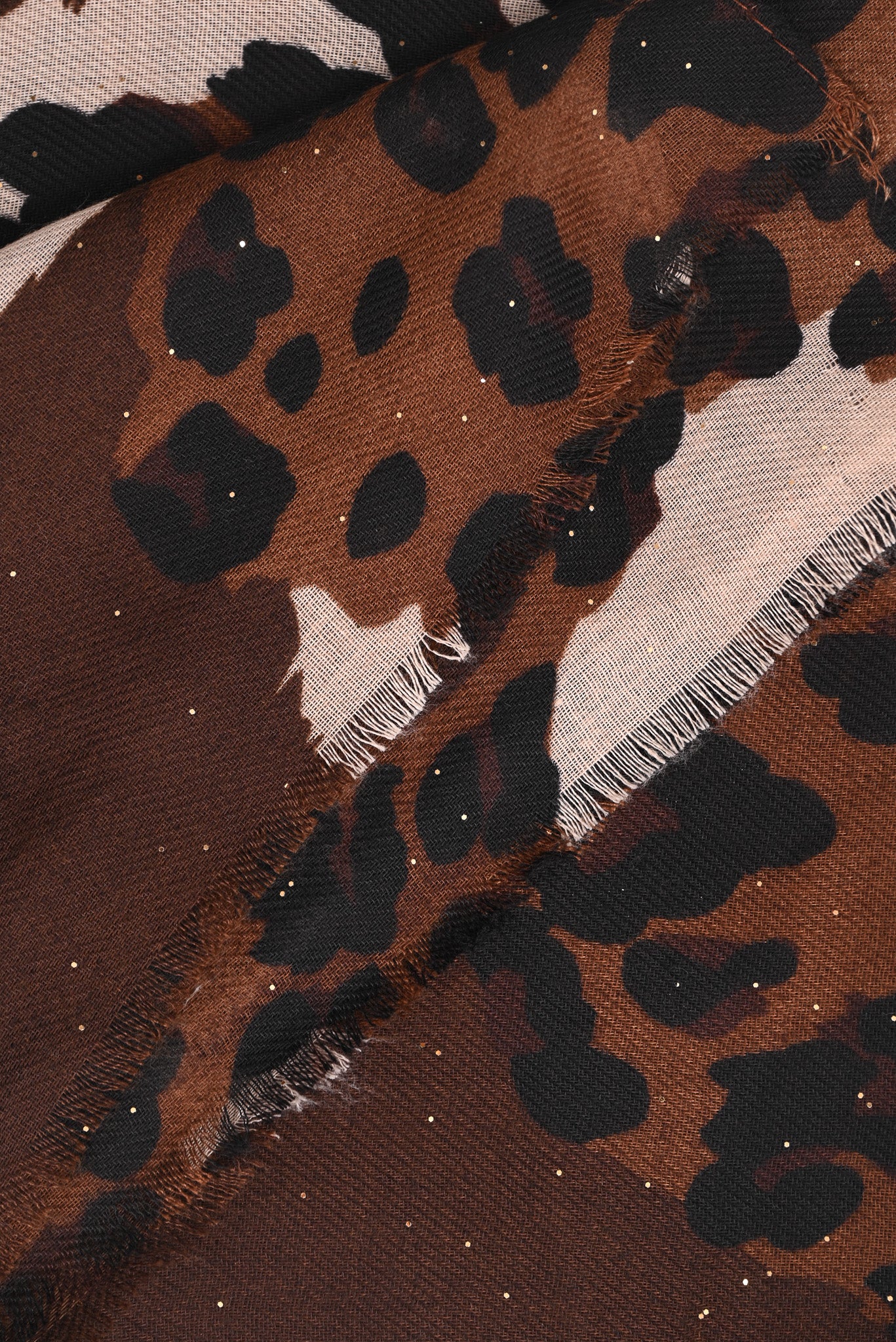 Sjaal vlekken en panterprint bruin