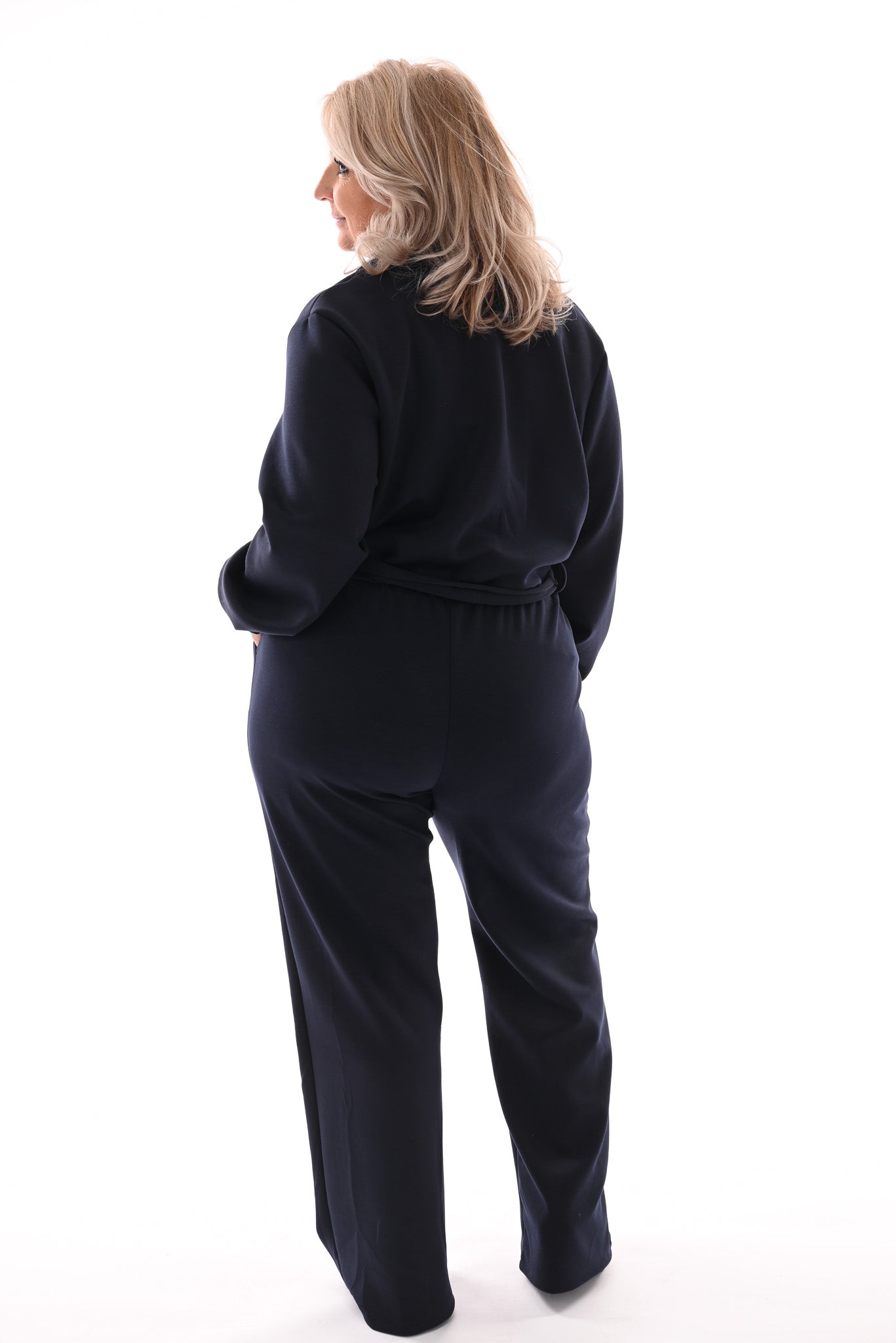 Jumpsuit met kraag marineblauw