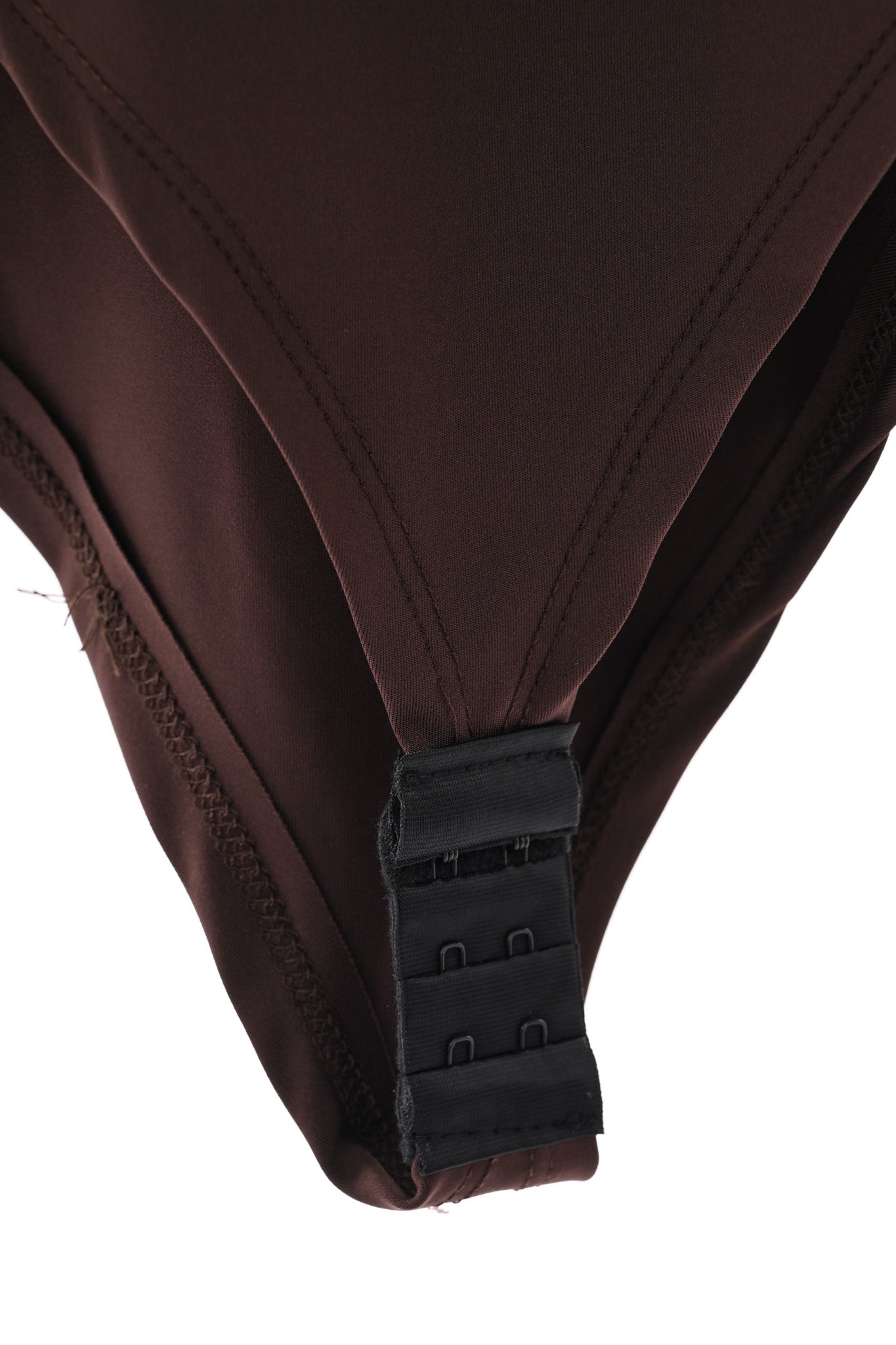 Body v-hals donkerbruin