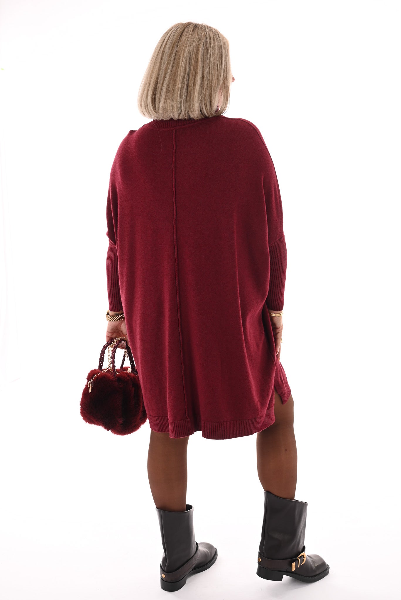 Basic tuniek met col bordeaux