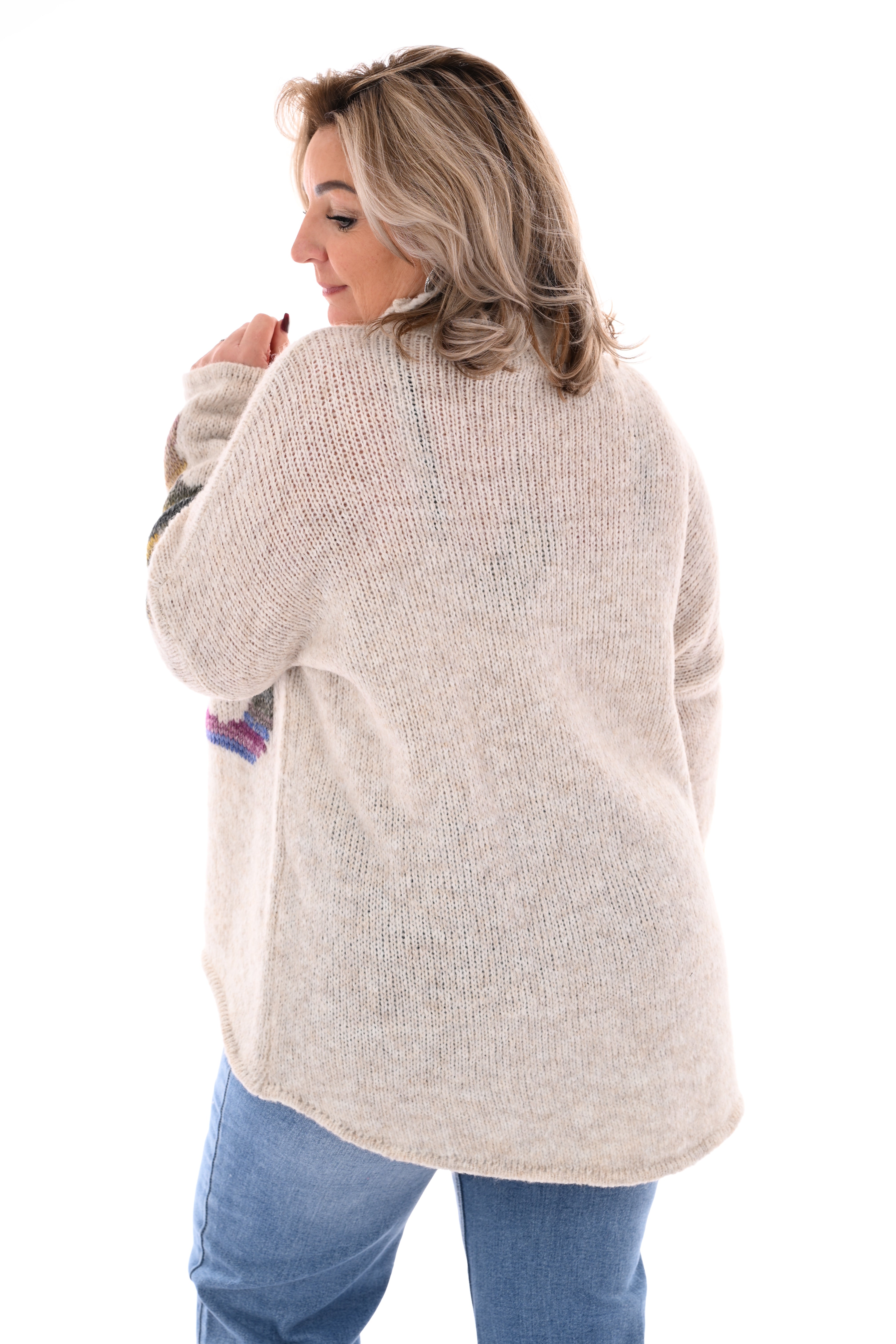 Gebreide trui turtle neck amour beige