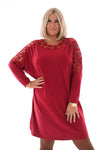 Tuniek bloemenhals rood