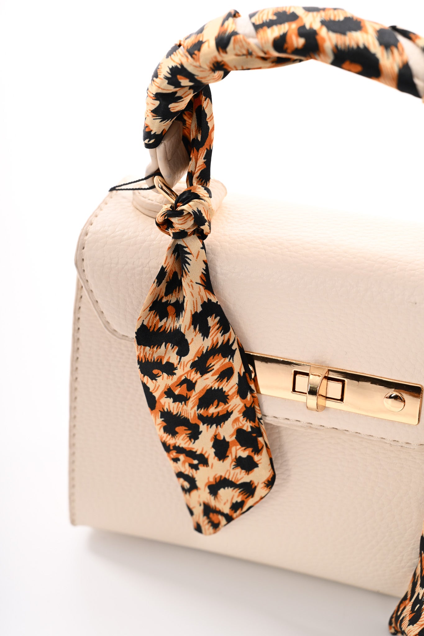 Handtas met sjaaltje roomwit