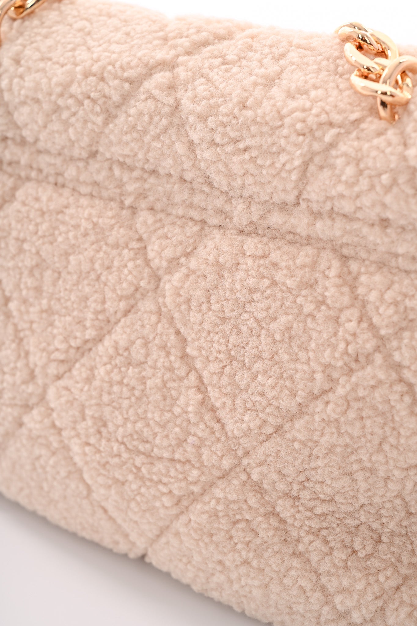 Teddy tas met ketting beige