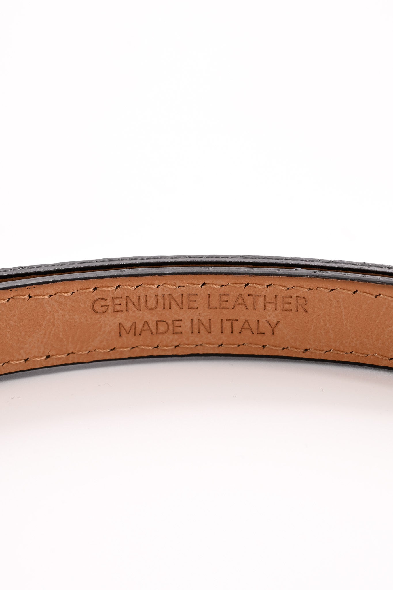 Leren smalle riem met gesp bruin