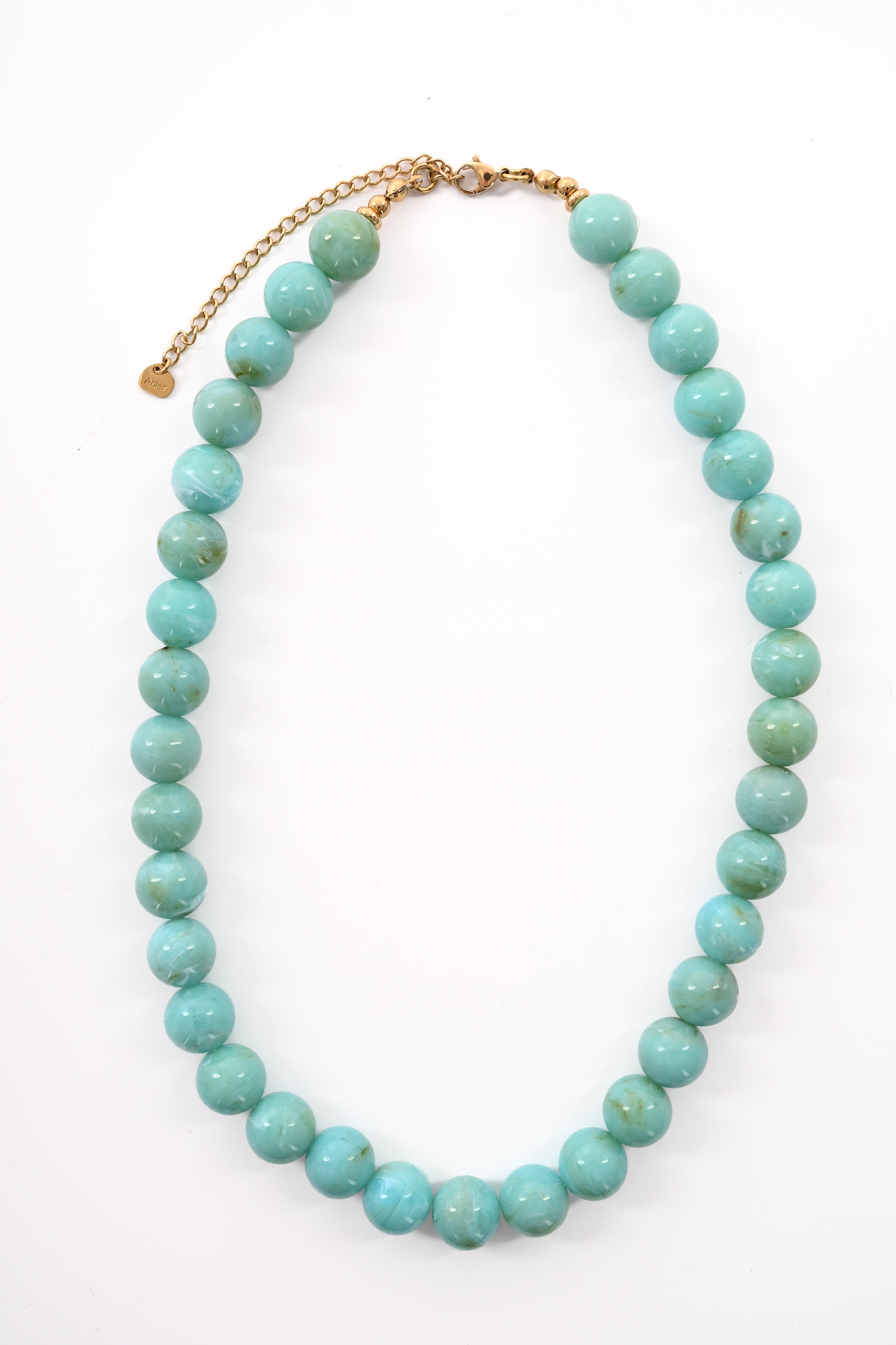 Ketting kleine ronde kralen turquoise