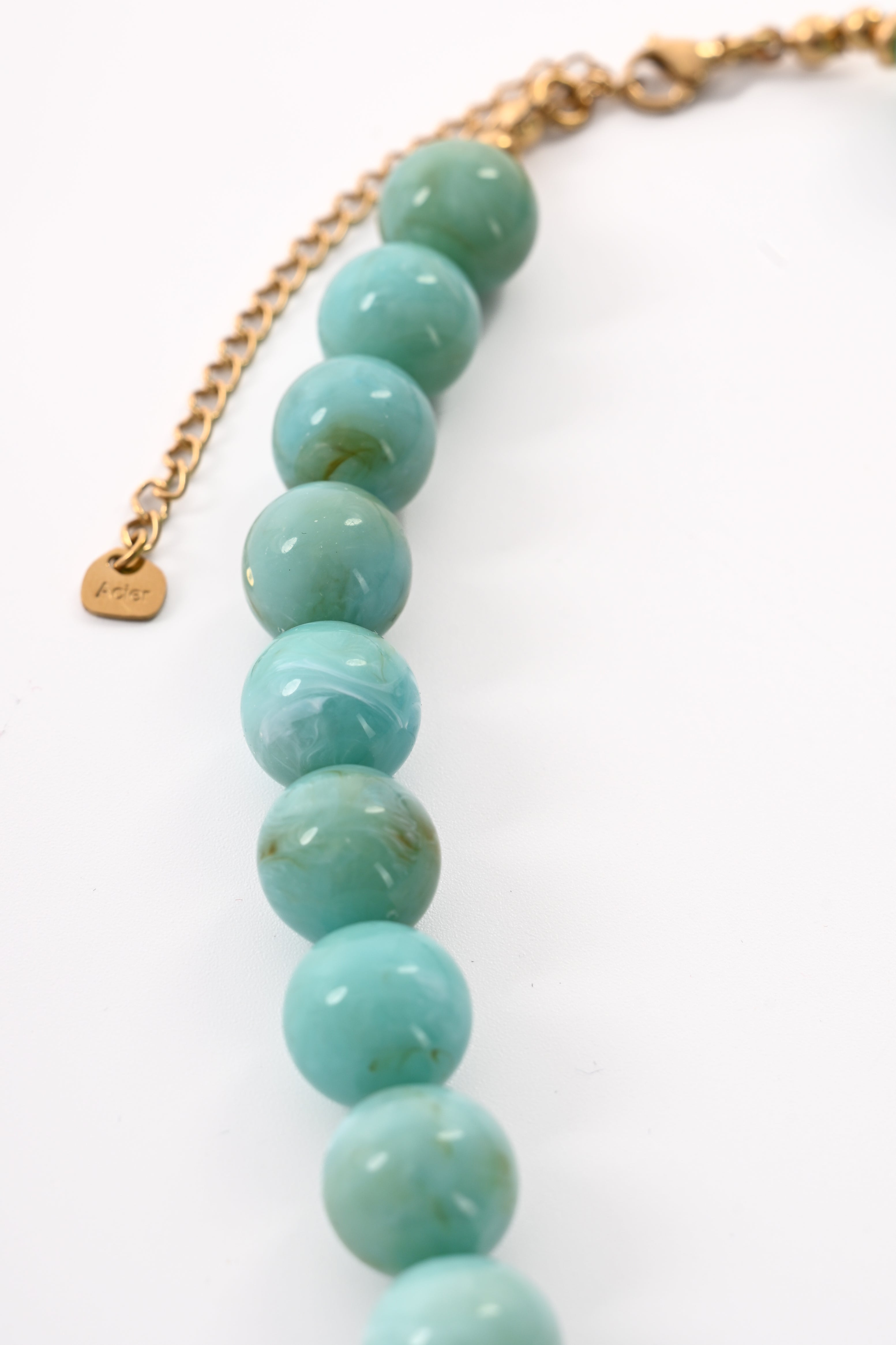 Ketting kleine ronde kralen turquoise