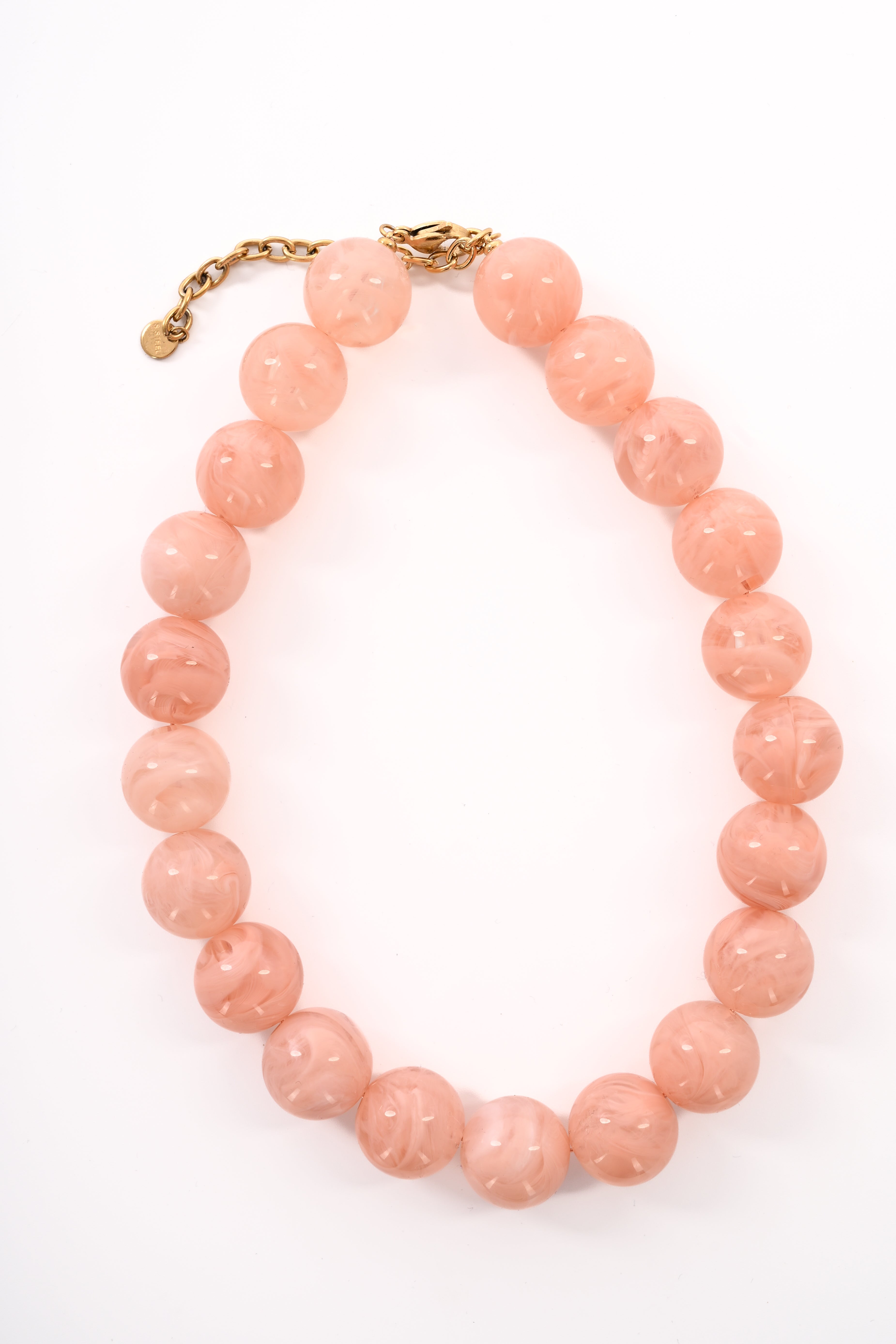 Ketting grote ronde kralen lichtroze