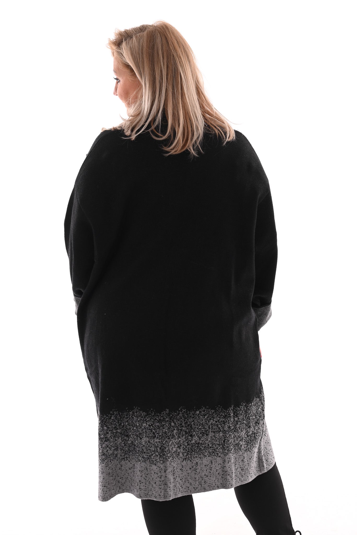 Oversized vest v-hals en grote zakken zwart