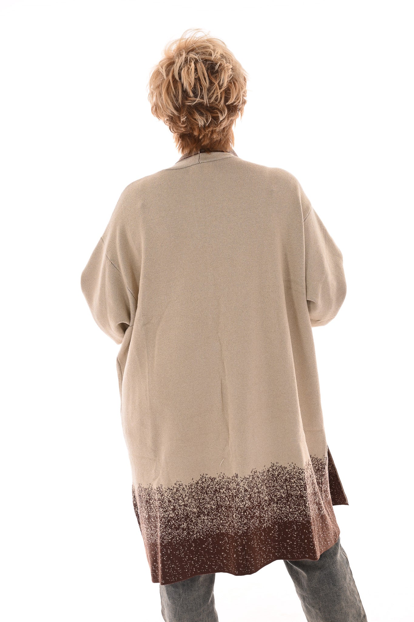 Oversized vest v-hals en grote zakken creme
