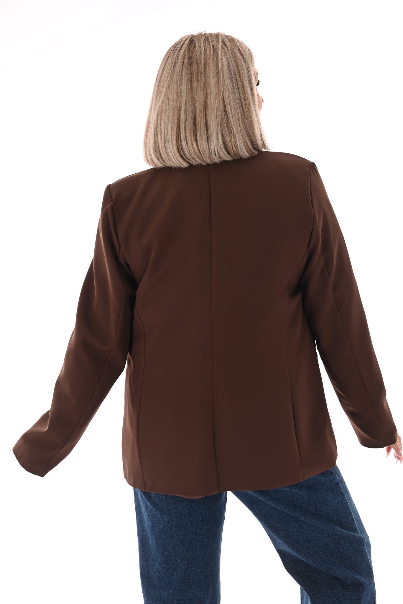 Blazer uni donkerbruin