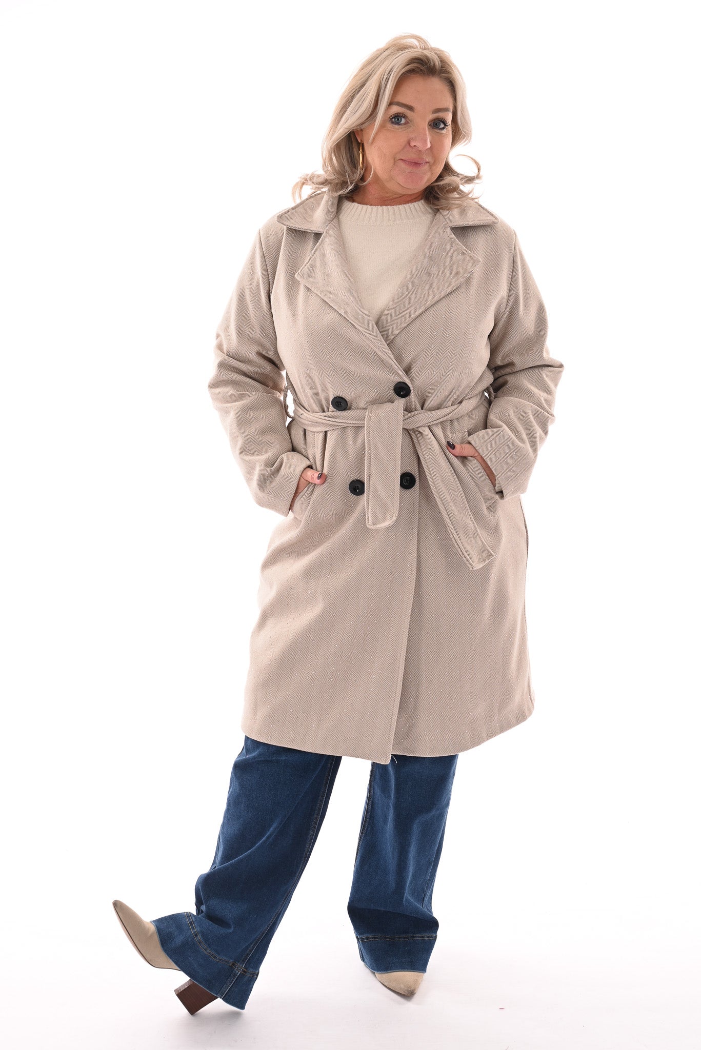 Manteljas strass beige