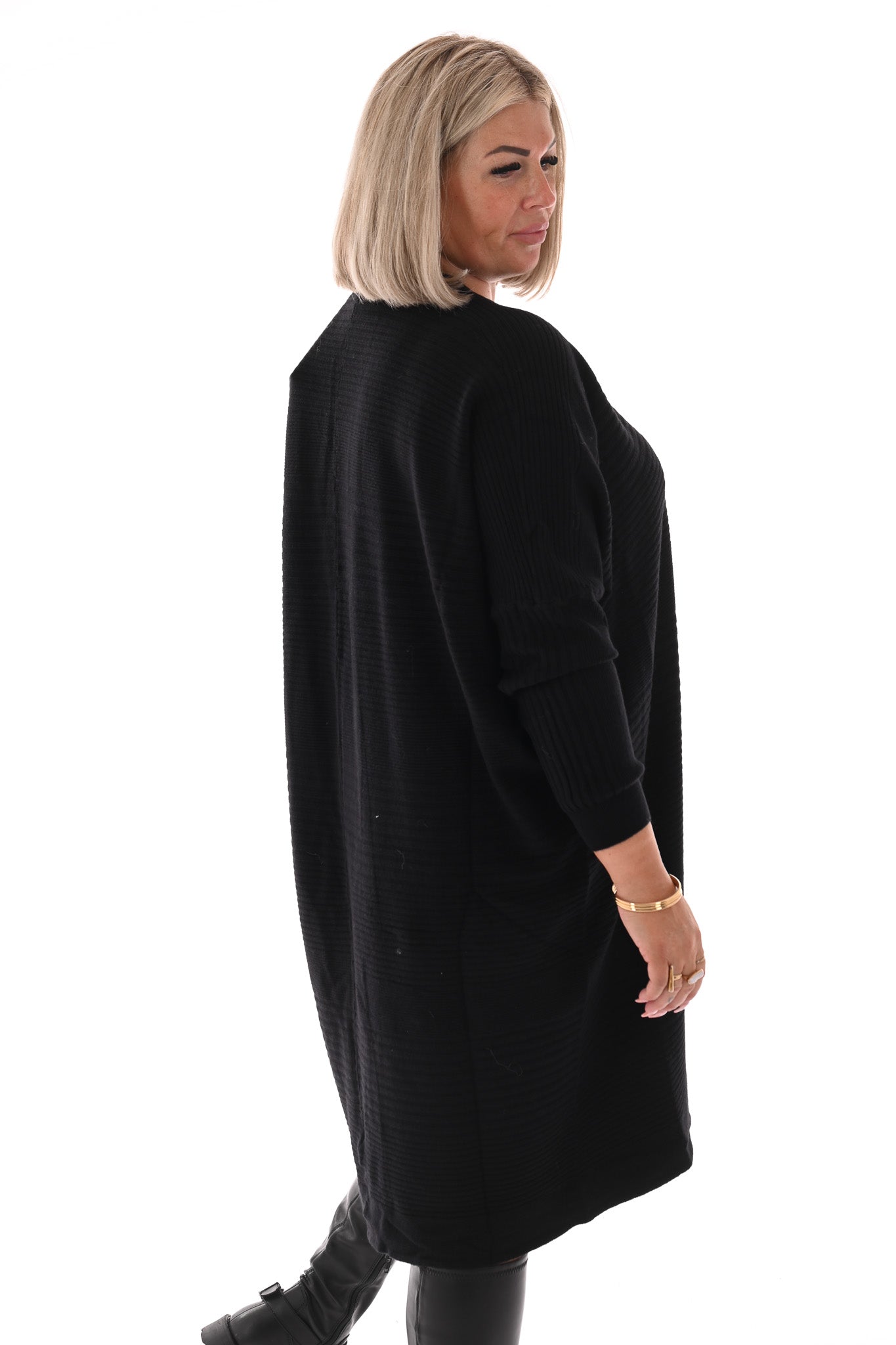 Jurk lijnen v-hals zwart