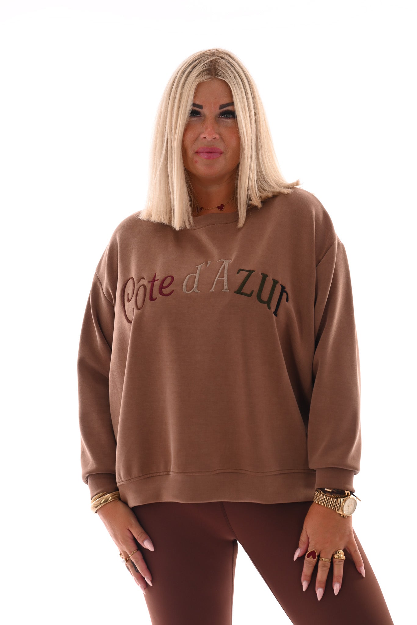 Sweater Cote d' Azur lichtbruin