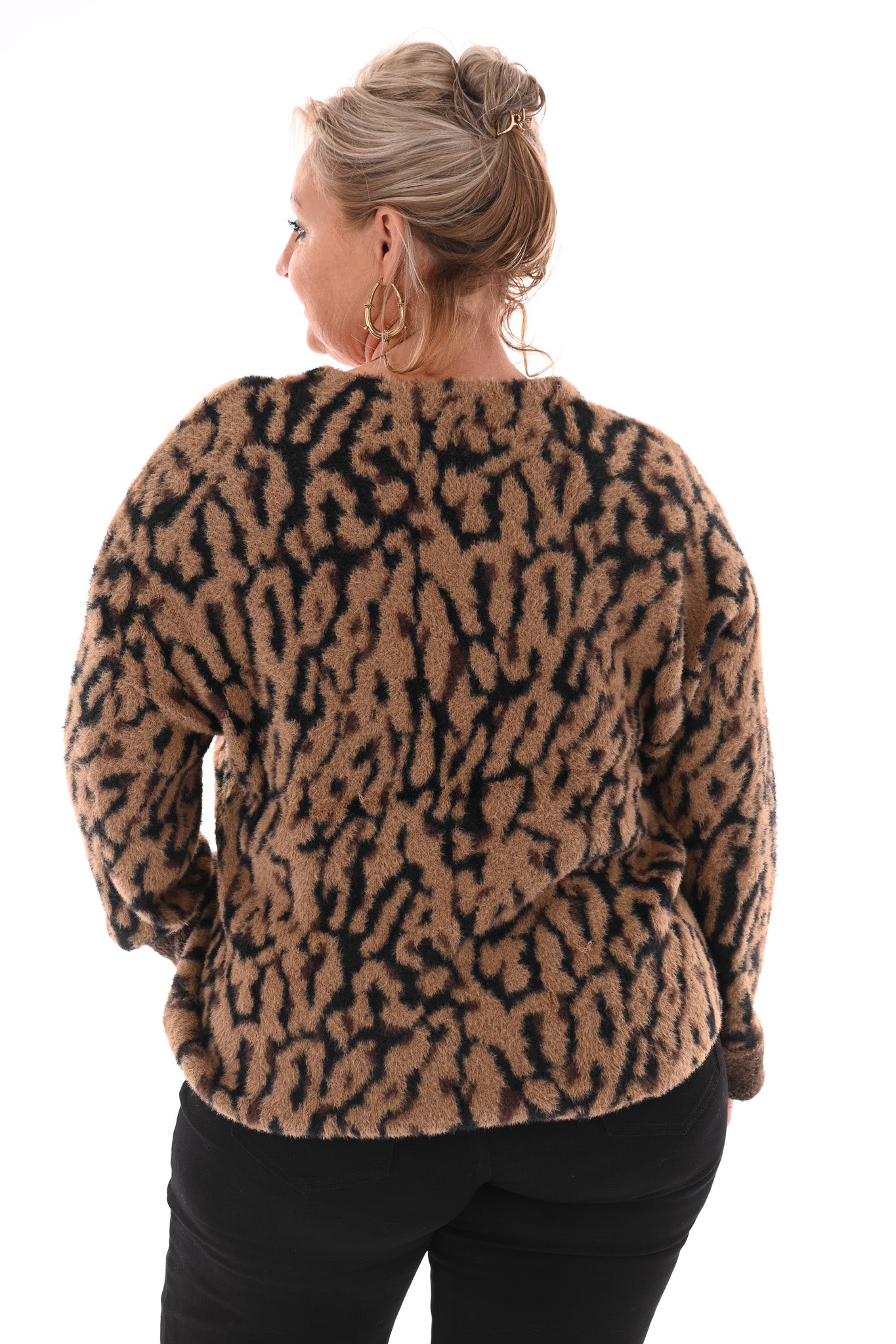 Vest panterprint camel